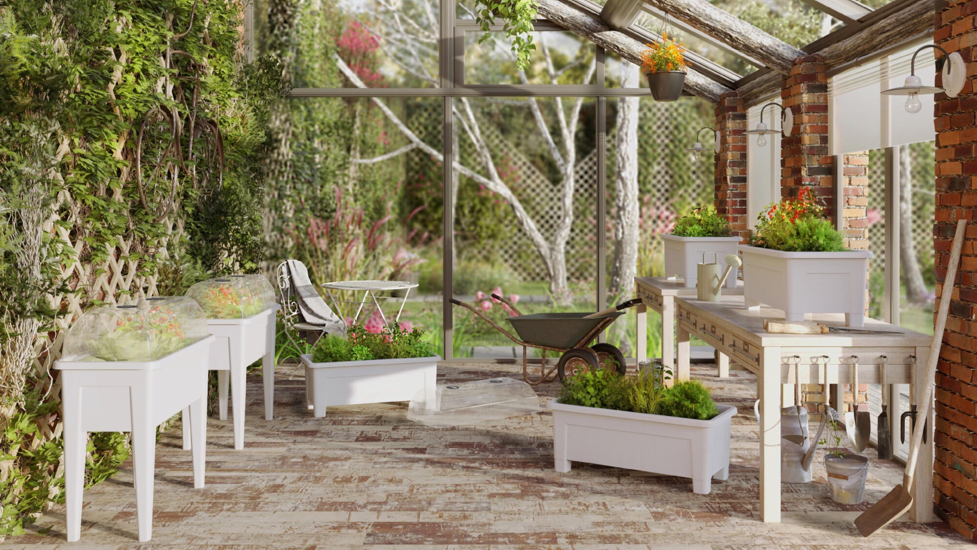 Tampa para horta Veneza 100x23 cm branco - 2