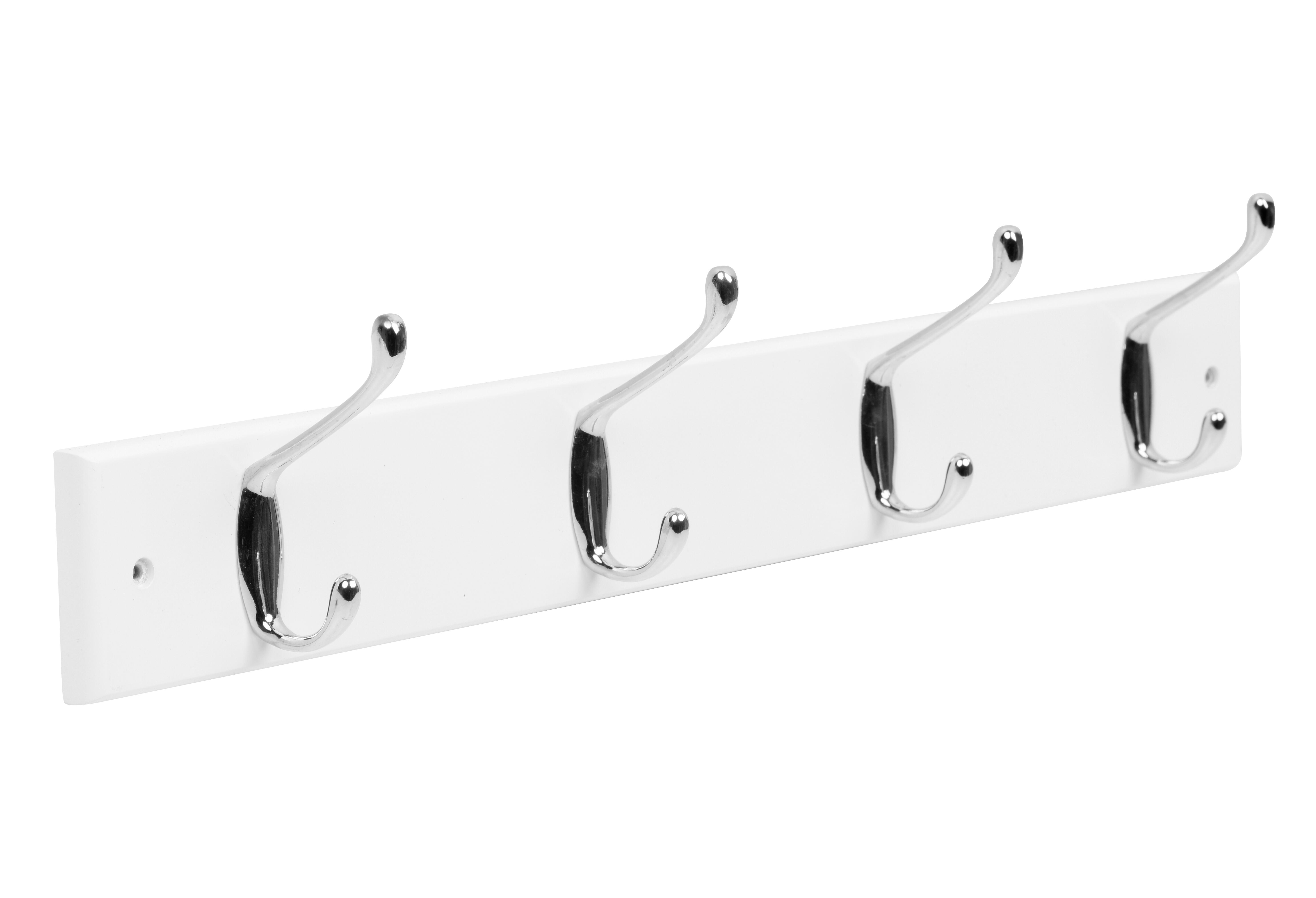 Appendiabiti da avvitare  INSPIRE His in legno bianco opaco 4 ganci L 10.5 x H 54.8 cm - 4