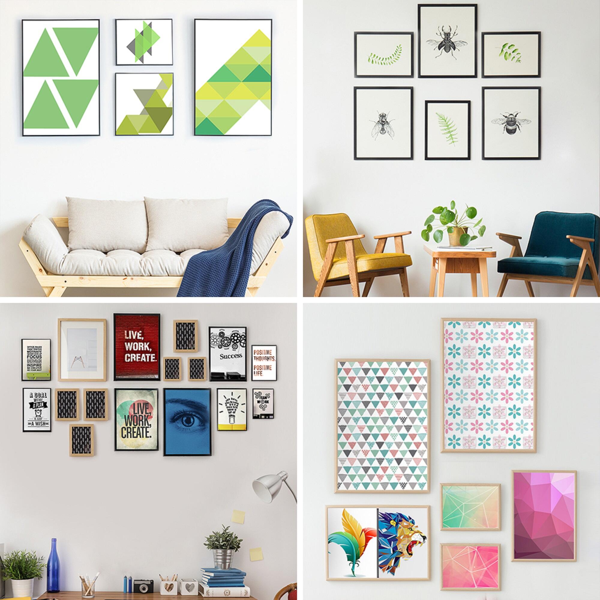 Pack de 4 tiras adhesivas grandes para colgar cuadros, hasta 7.2 kg, blanco - 3