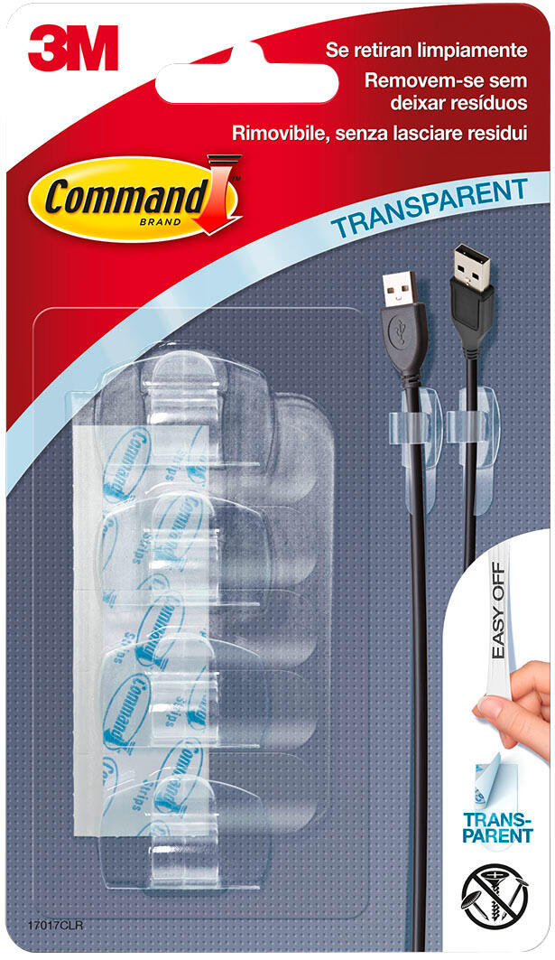 4 sujeta cables adhesivos transparentes