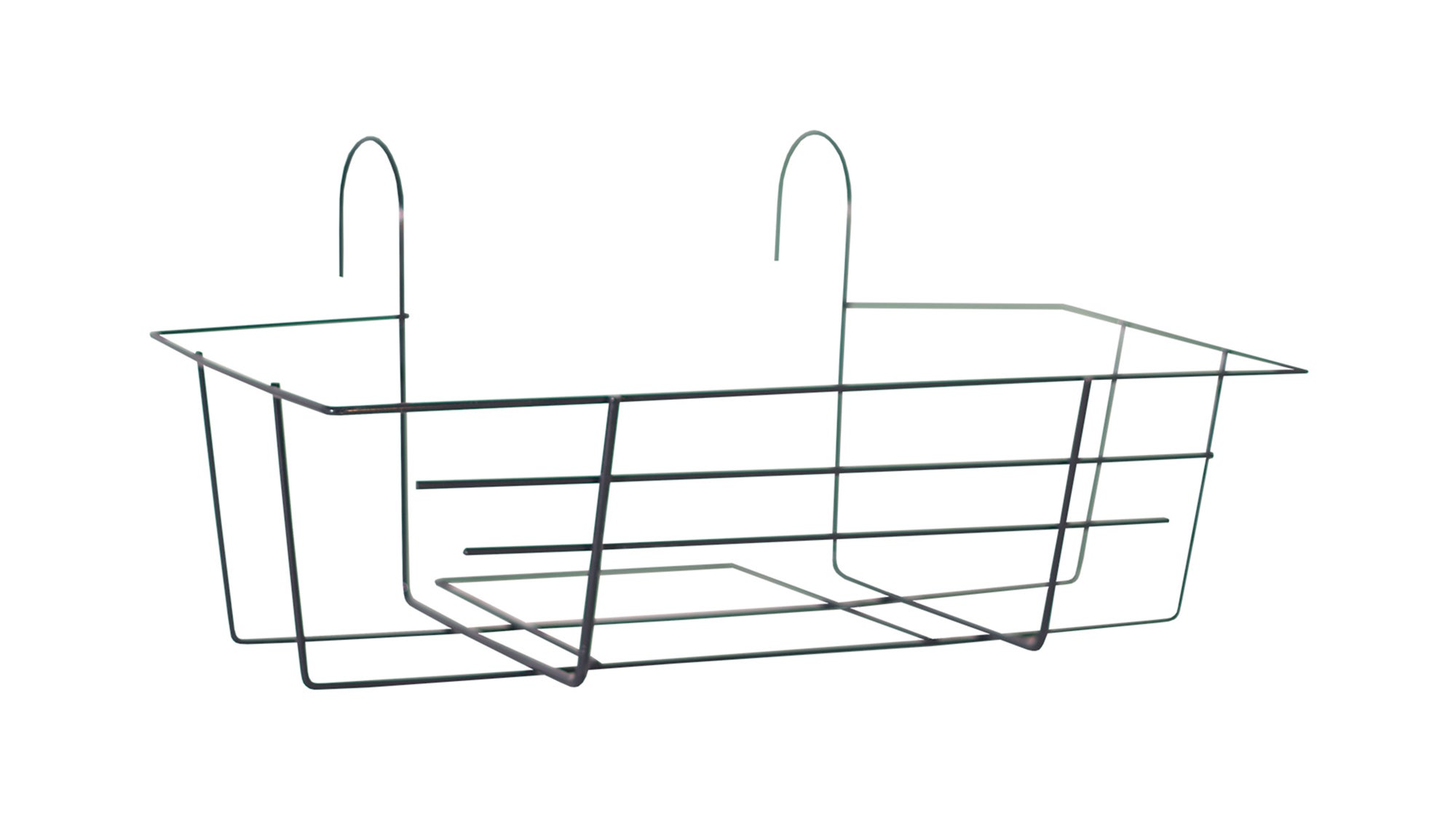 Soporte jardinera para barandilla de acero pintado con epoxi negro 67x21.5 cm