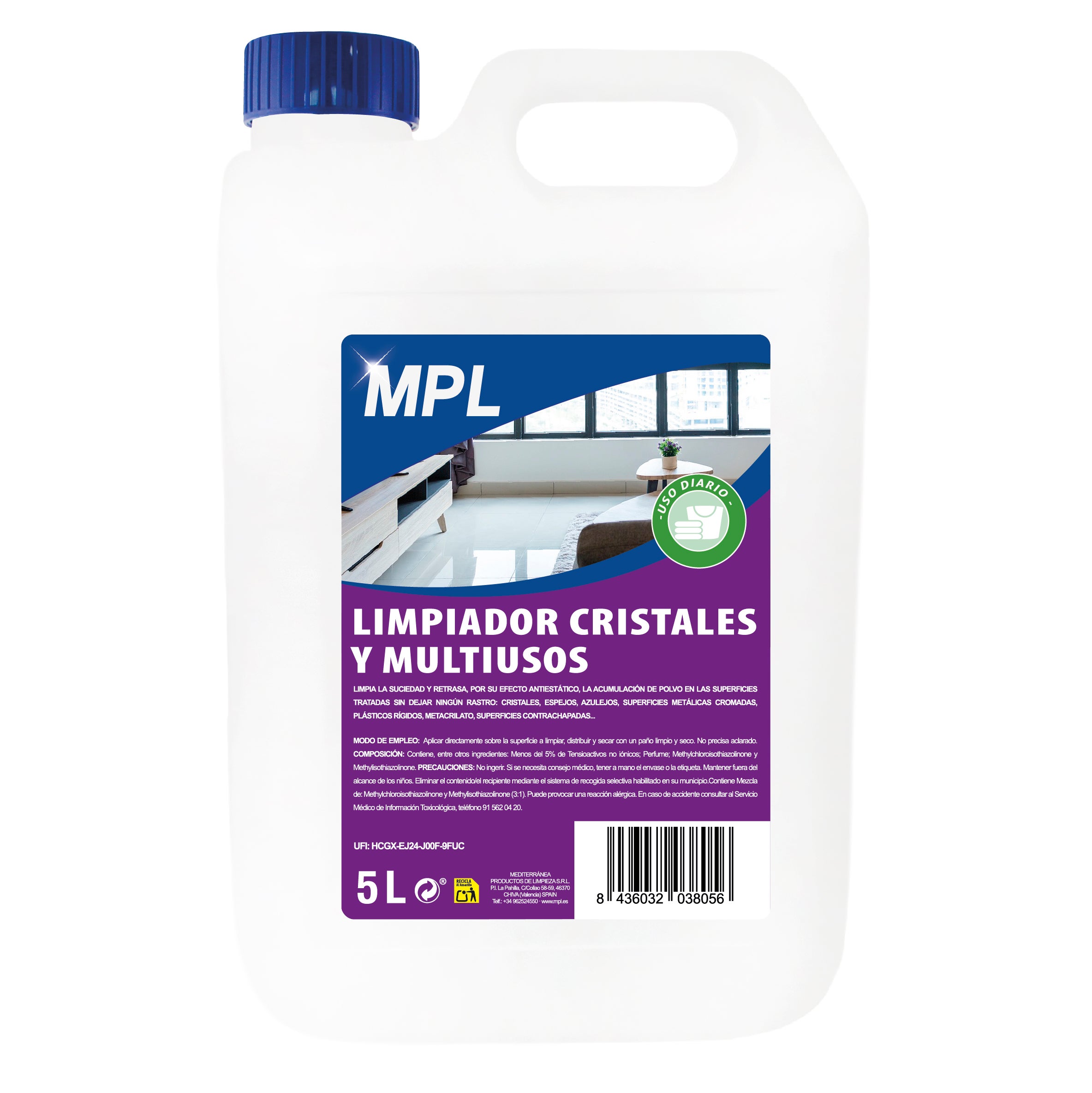 Limpiador de cristales y multiusos mpl 5l