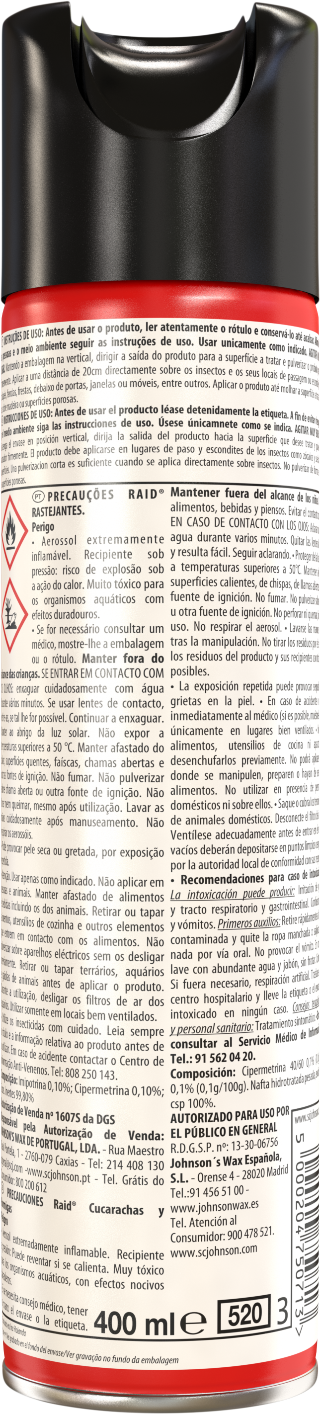 Anti-formigas/baratas líquido 400 ml Raid Rastejantes - 3