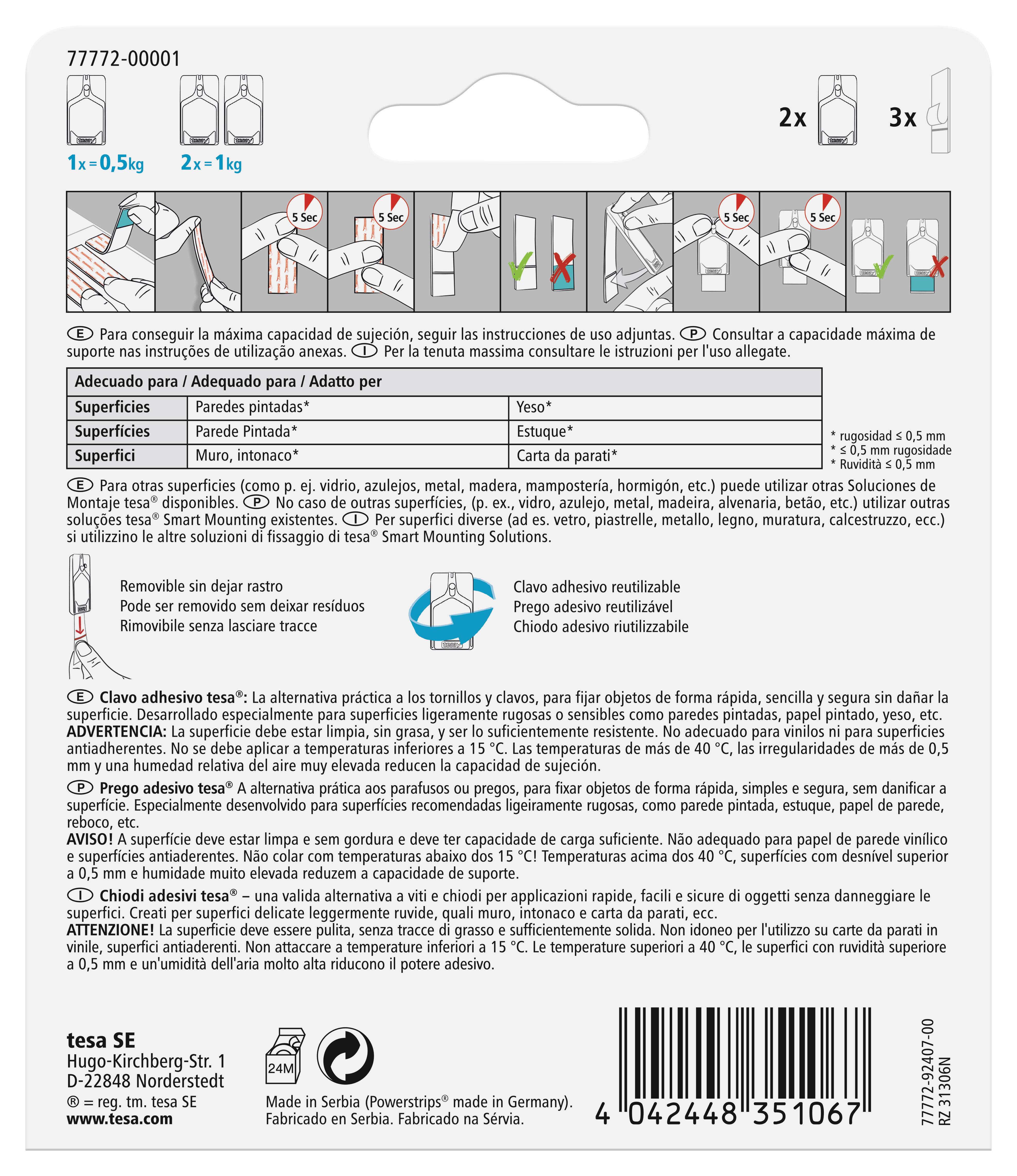 2 Prego adesivos para paredes pintadas 0,5 kg Tesa Powerstrips - 13
