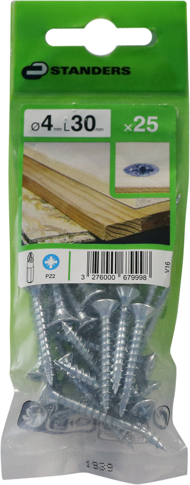 25 Parafusos STANDERS PLANO OVAL PZ CROMADO 4X30