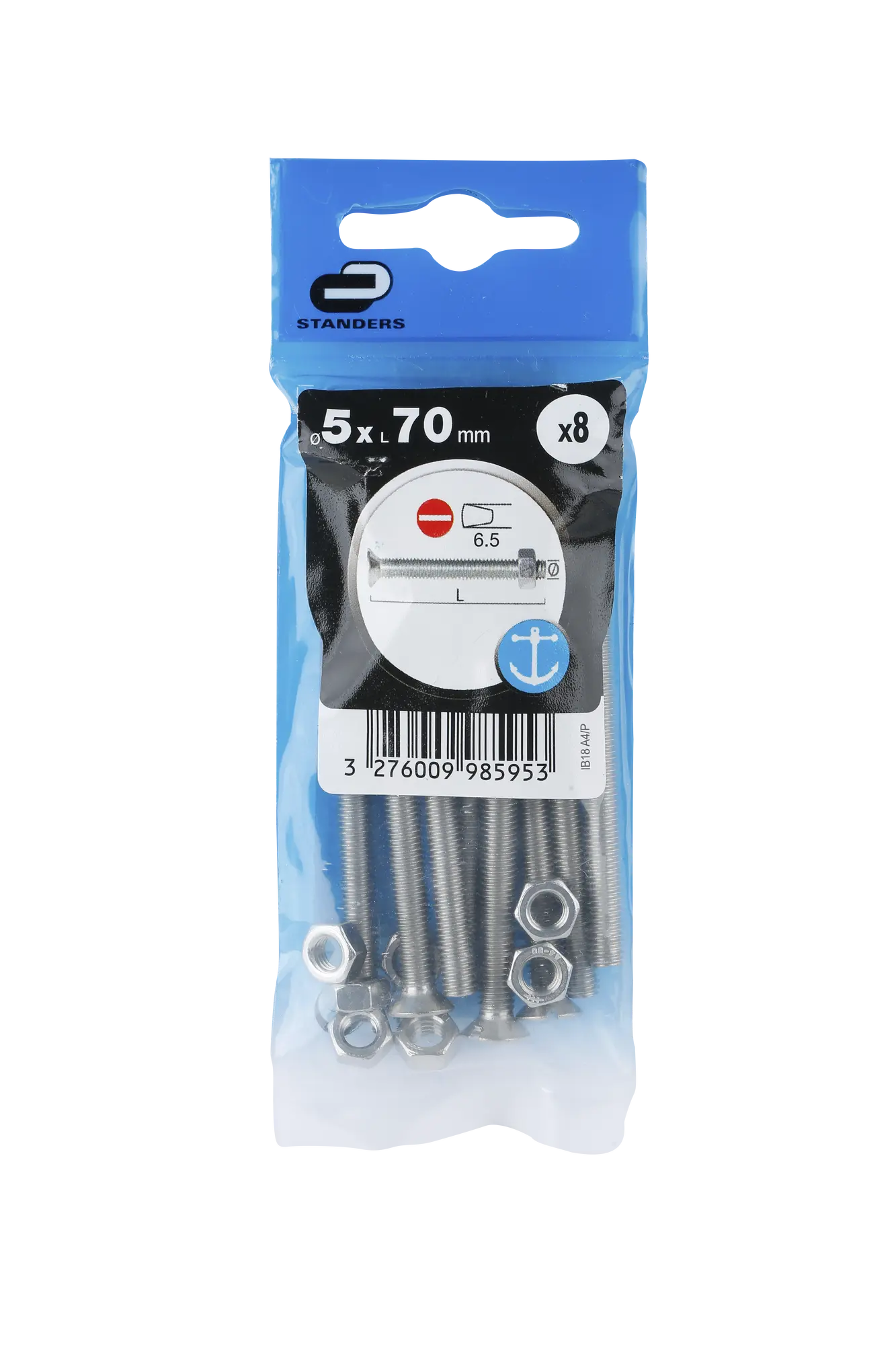 8 Tornillo de métrica cabeza avellanada ranurada de acero , Ø 5 x L.70 mm - 7