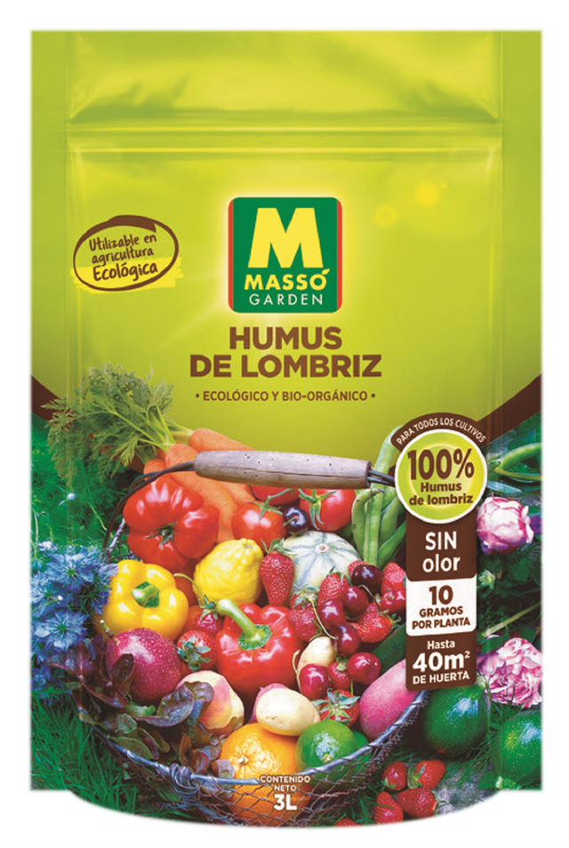 Humus de lombriz en polvo MASSÓ 3L para uso ecológico