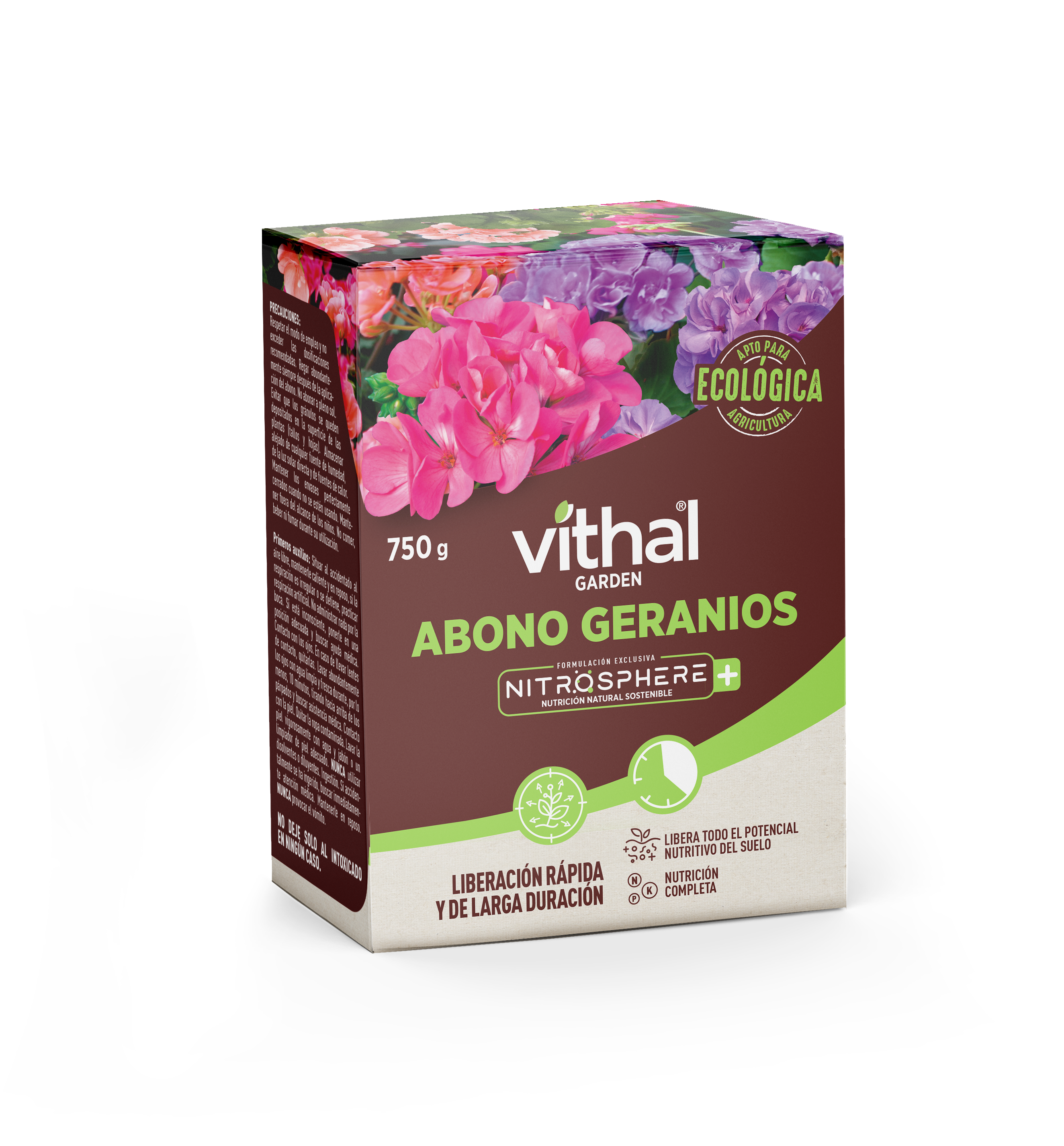 Abono granulado vithal garden universal geranio orgánico 750 gr