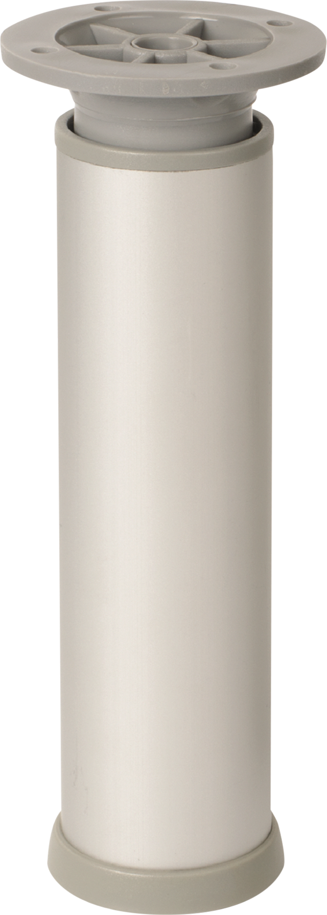 Pata para mueble de aluminio con altura regulable color gris altura 12-15 cm
