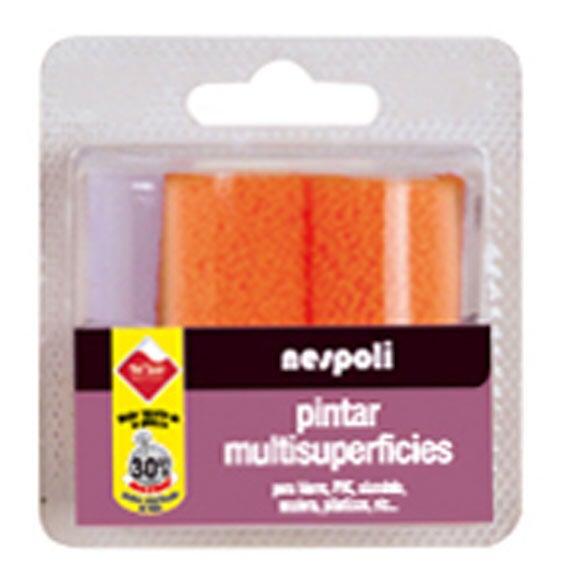 Recambio de mini rodillo para pintar por decorar NESPOLI de 60 mm de anchura, 16 mm de diámetro, pelo medio (5 mm a 12 mm). 2 unidades. - 2