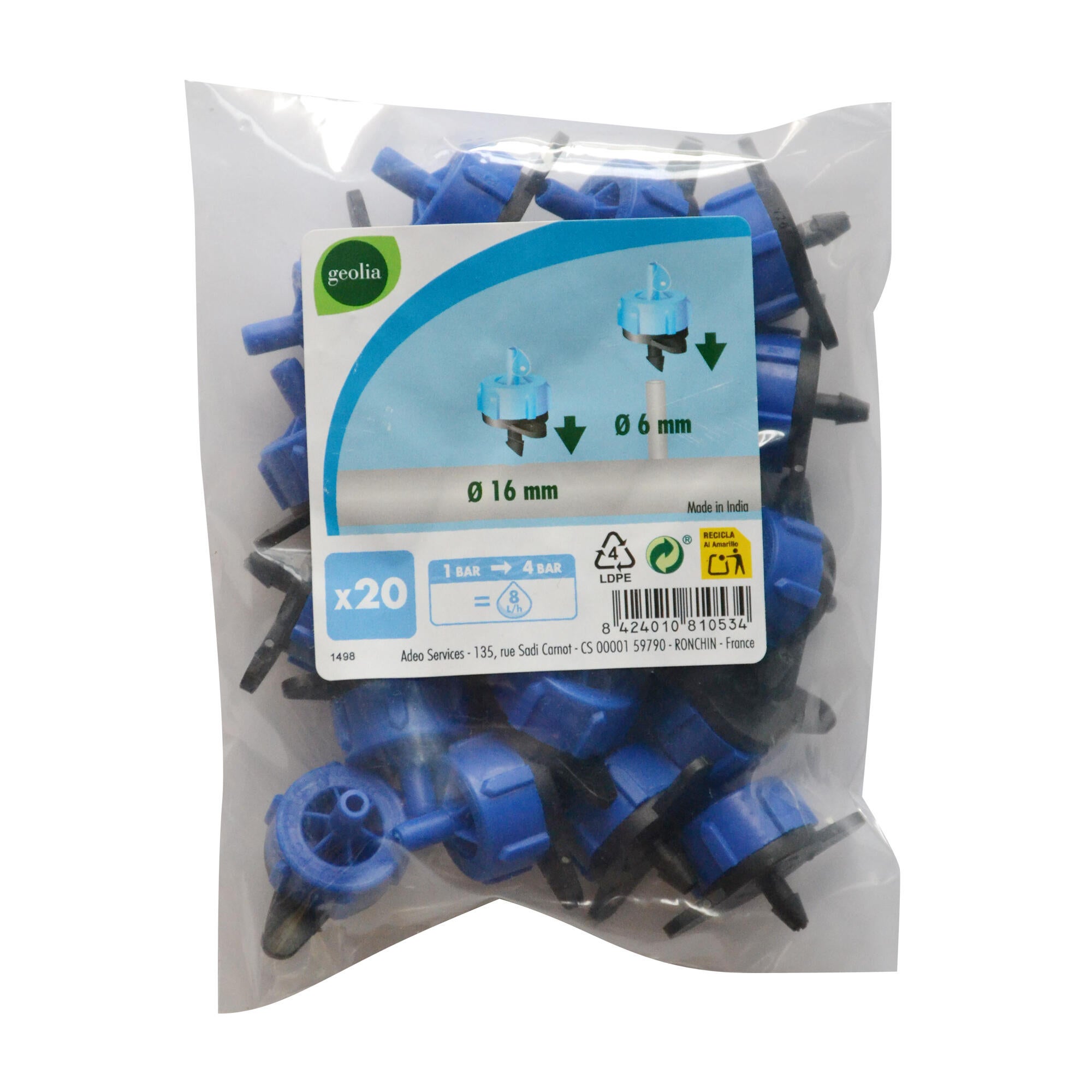 Pack 20 goteros Auto Compensantes 8 L/H GEOLIA - 3