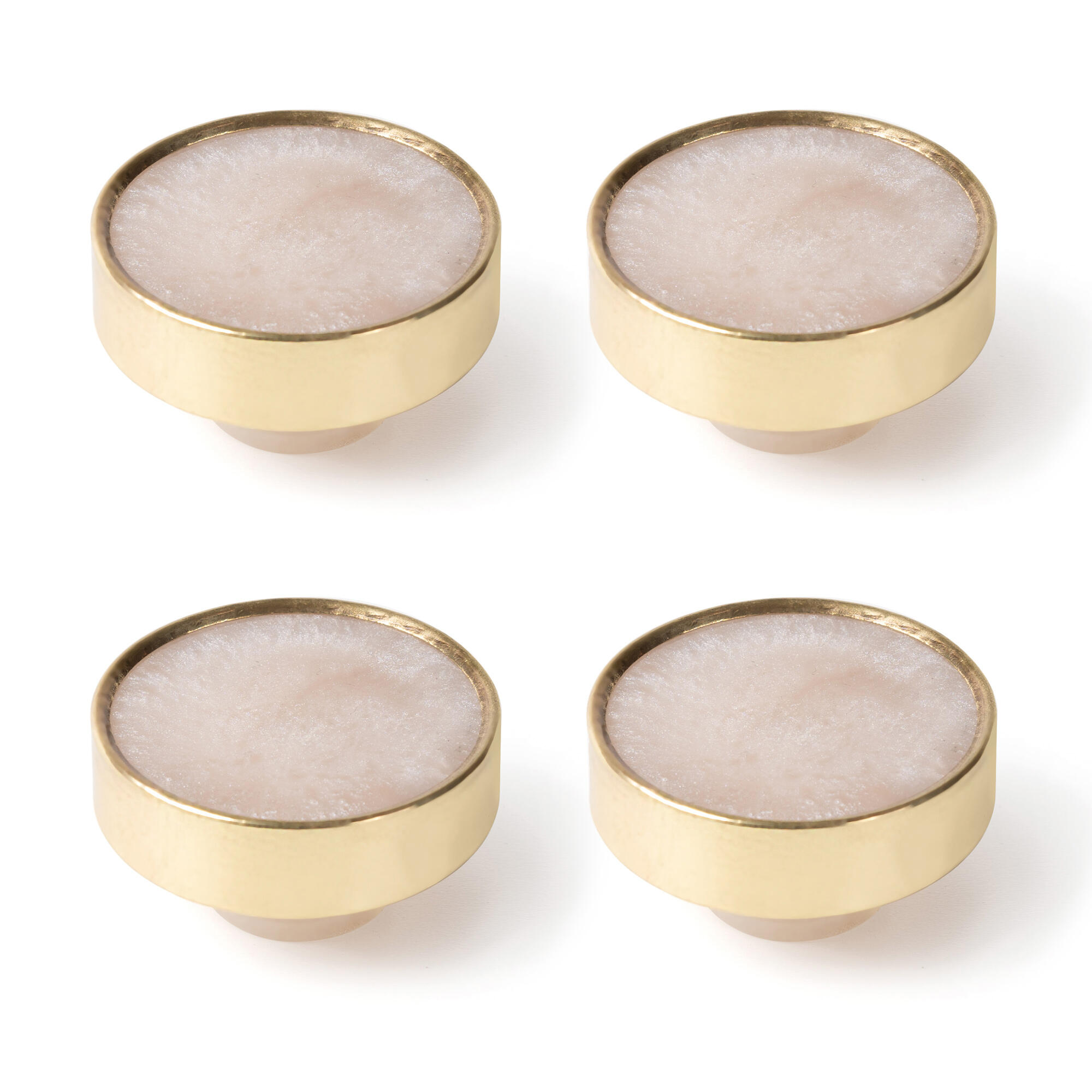 4 pomo de mueble redondo zamak plata ø 40 mm