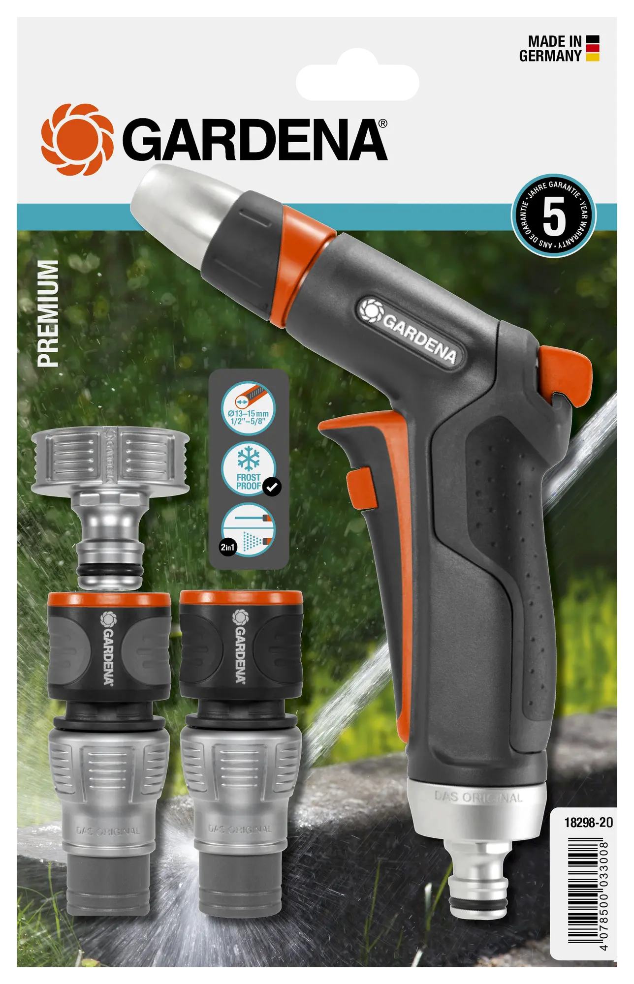 Kit de pistola de riego gardena premium 18298-20
