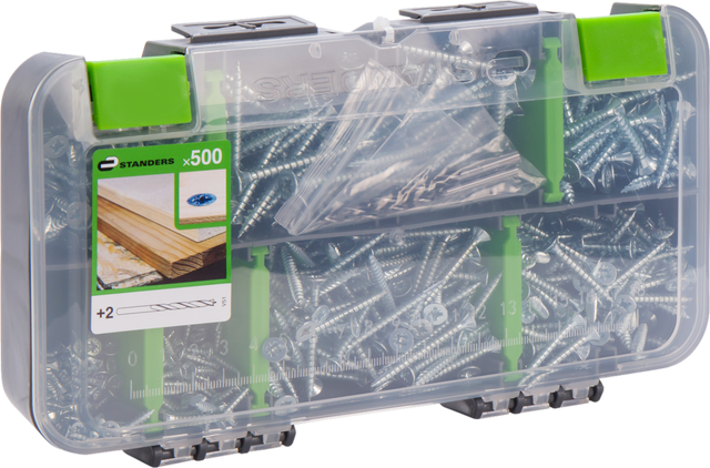 Kit de 500 tornillos de acero cabeza fresada