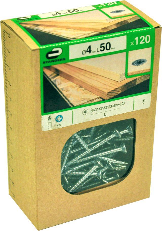 120 Parafusos STANDERS PLANO OVAL PZ CROMADO 4X50