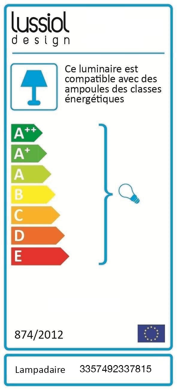Lampadaire Globus, verre, doré,  H.161 cm, E27 - 11