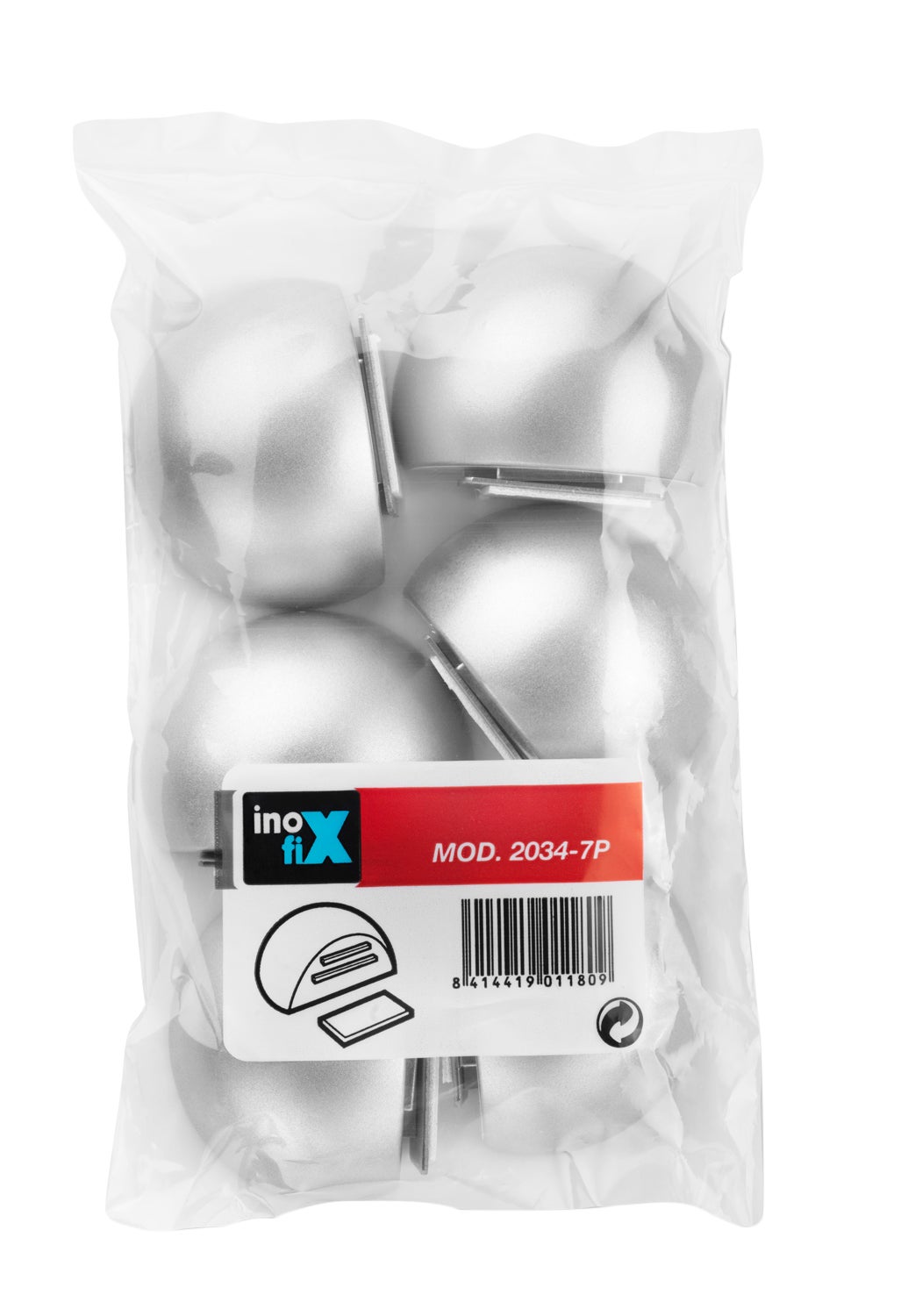 6 Tope de puerta magnético adhesivo INOFIX Cromo ABS, AN.5.2 x L.4 x H.2.6 cm - 3
