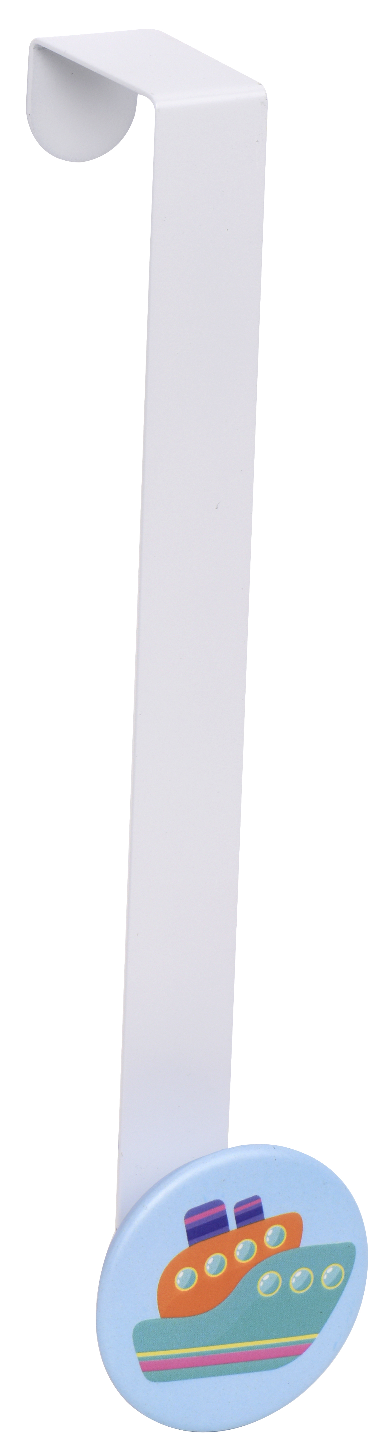 Colgador para puerta en cromado con pomo serigrafia barco