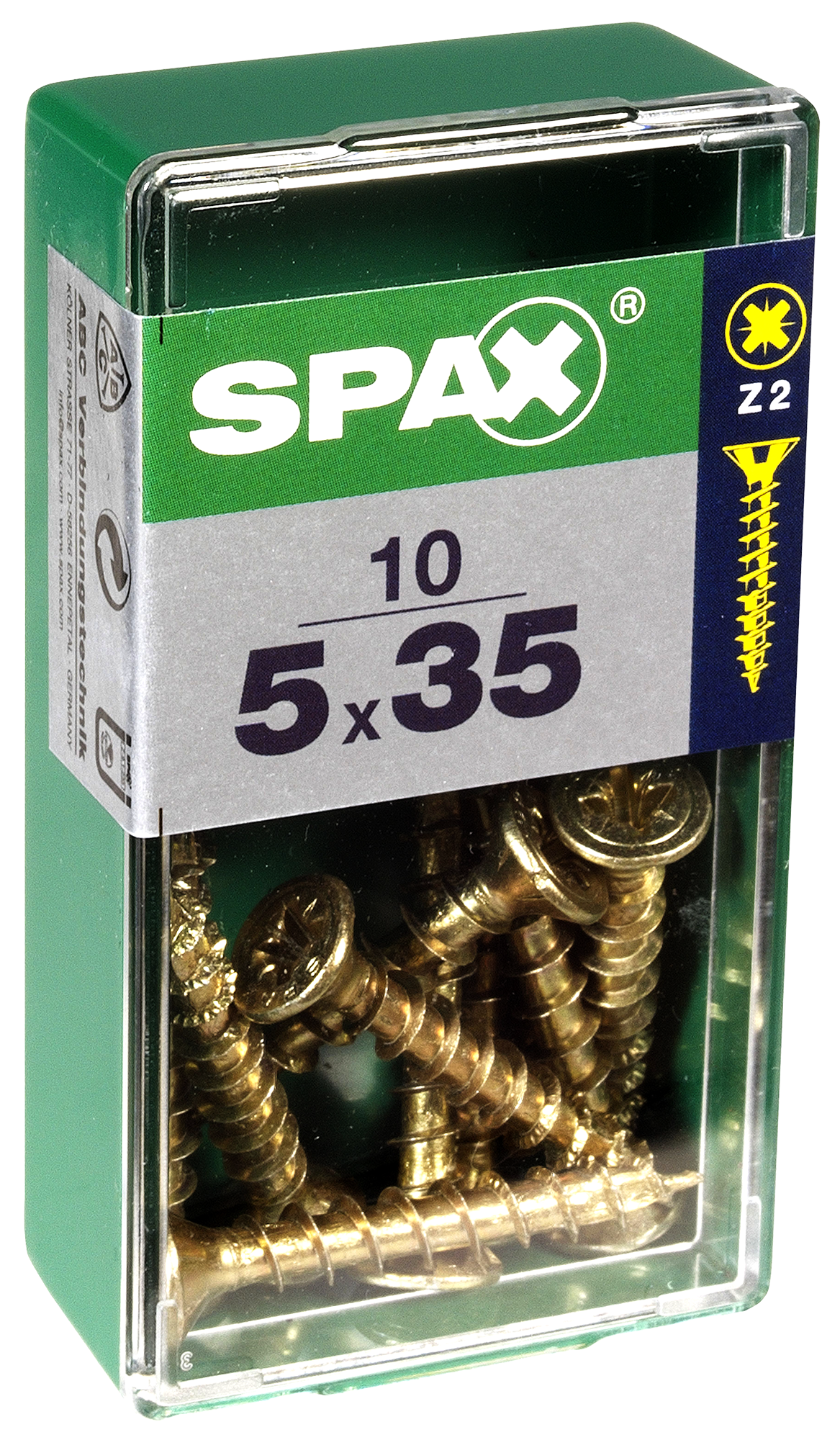 10 Tornillo para madera SPAX pozidriv con cabeza avellanada, ø 5 x L. 35 mm - 5
