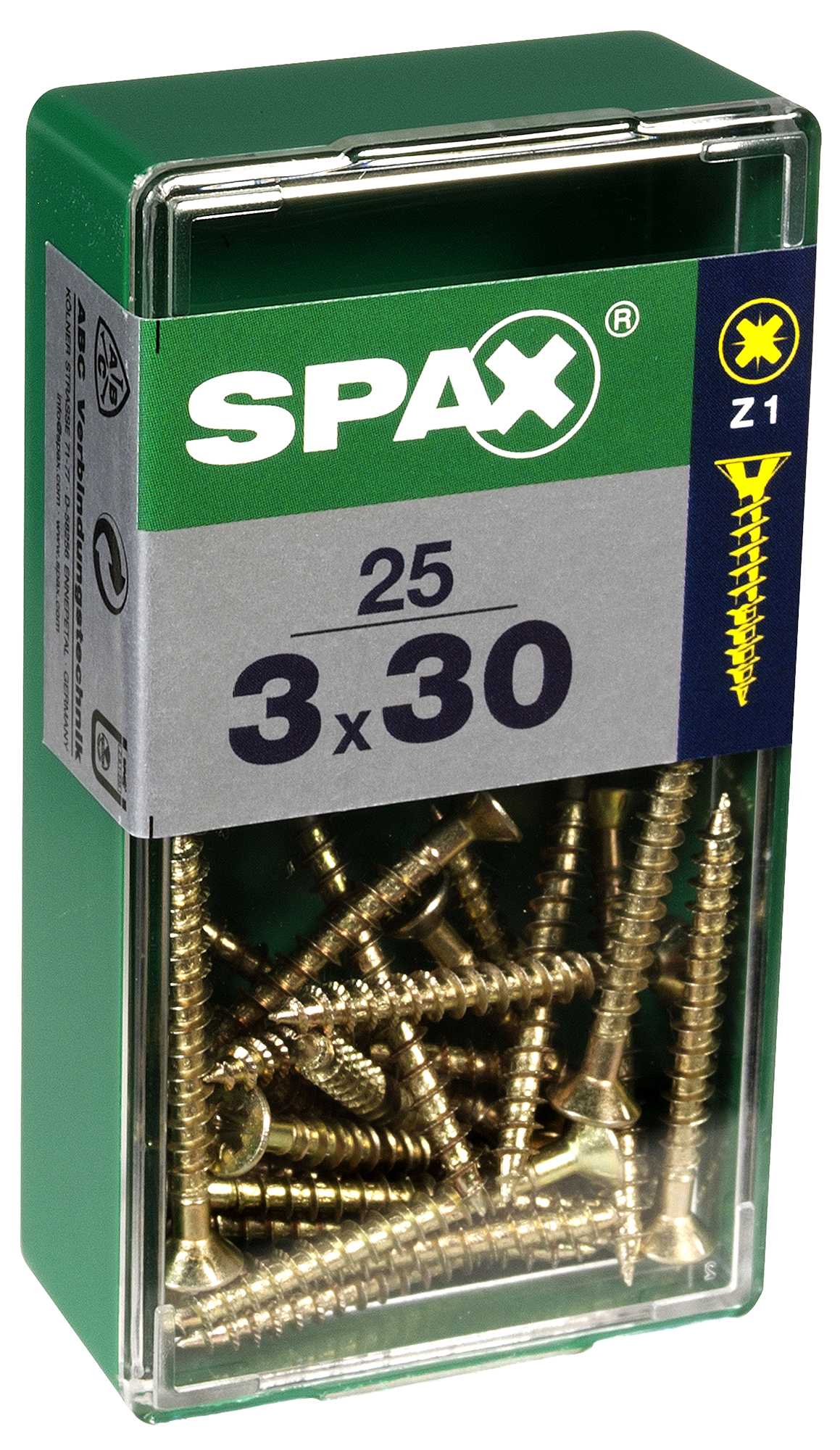 25 Tornillo para madera SPAX pozidriv con cabeza avellanada, ø 3 x L. 30 mm - 4