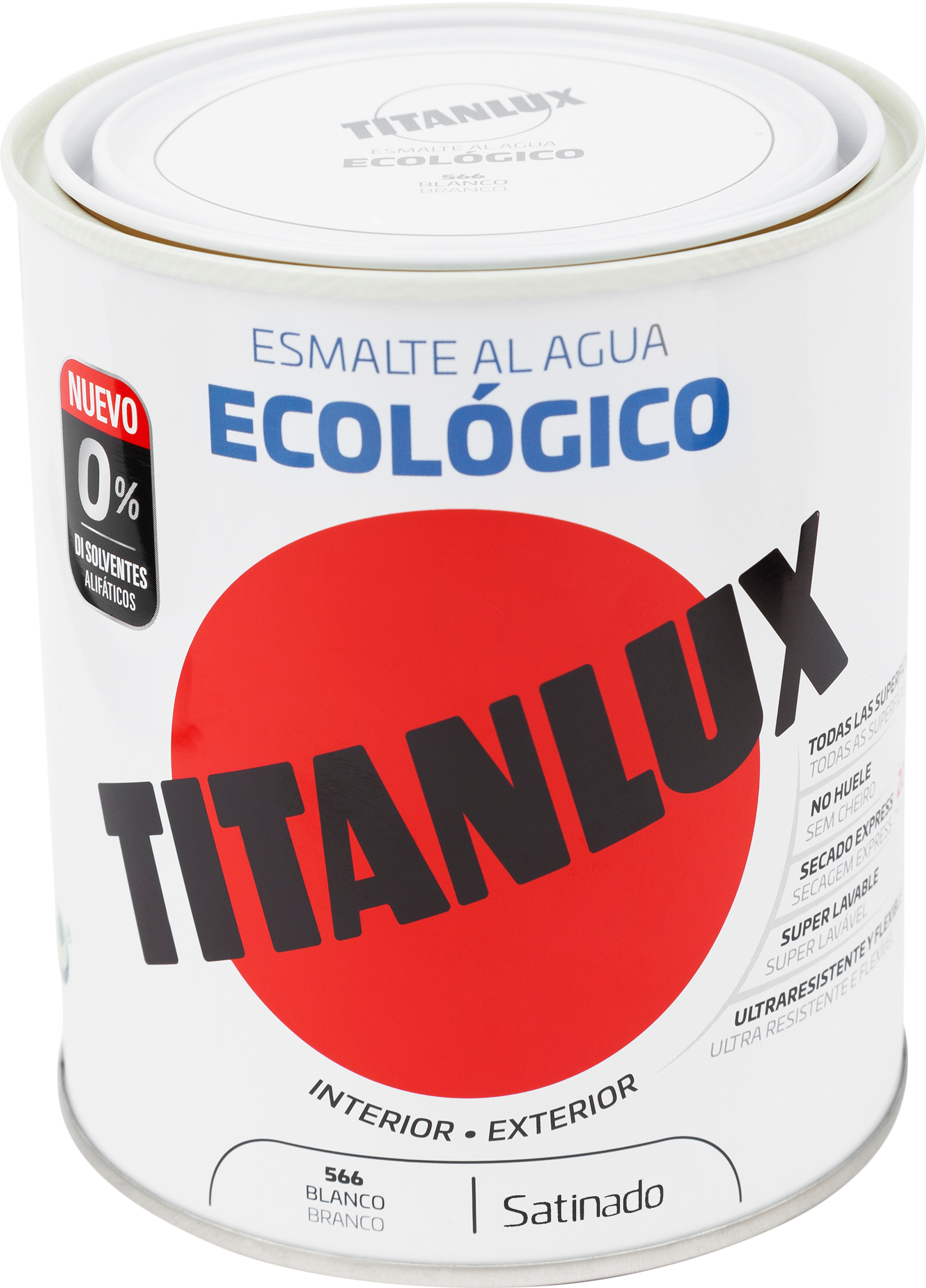 Esmalte de interior ecológico TITANLUX color blanco satinado 250ml para puertas, ventanas, radiadores y muebles - 6