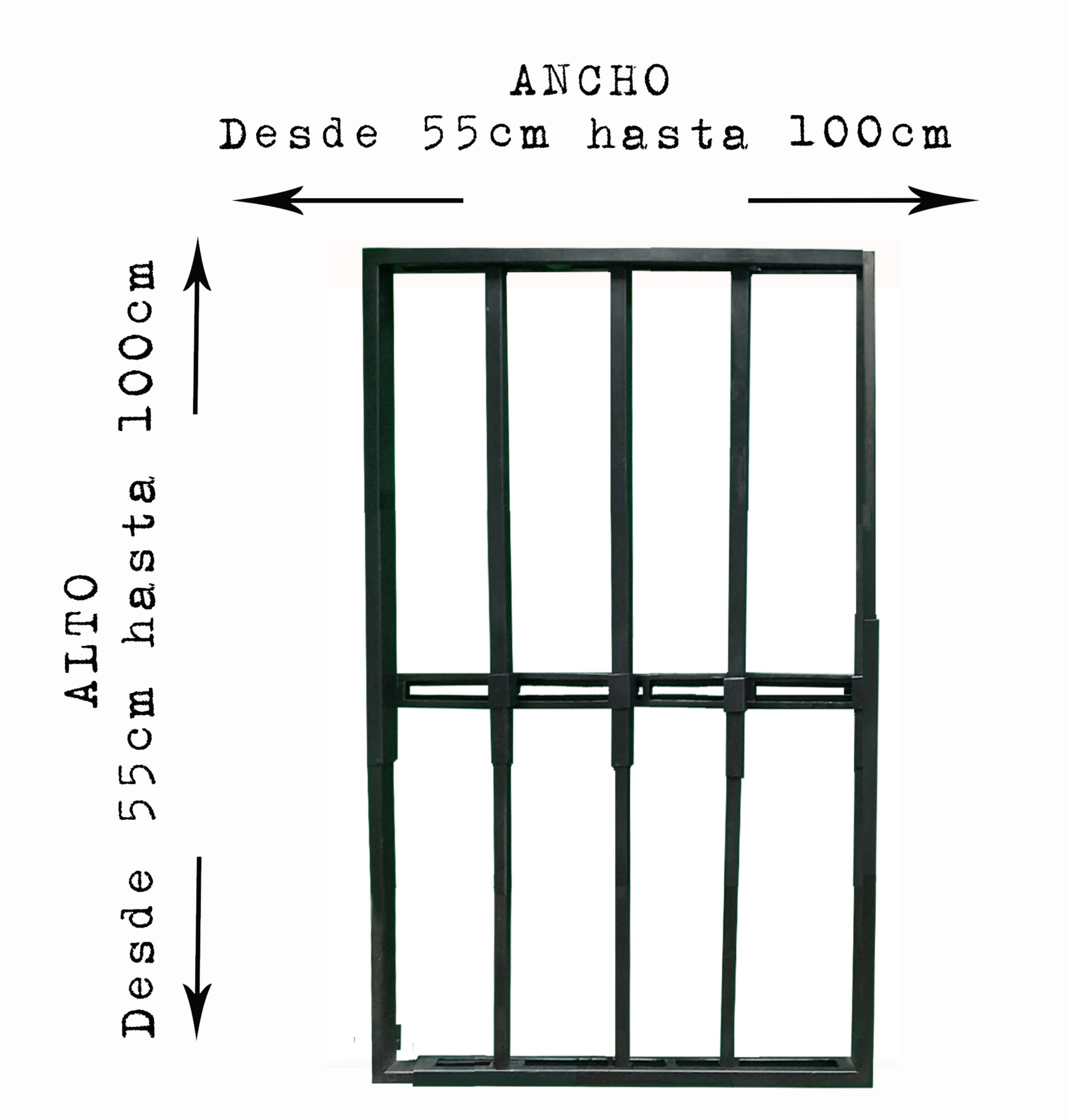 Reja negra anti-robo ajustable (ancho y alto) desde 55X55cm a 100X100cm - 8