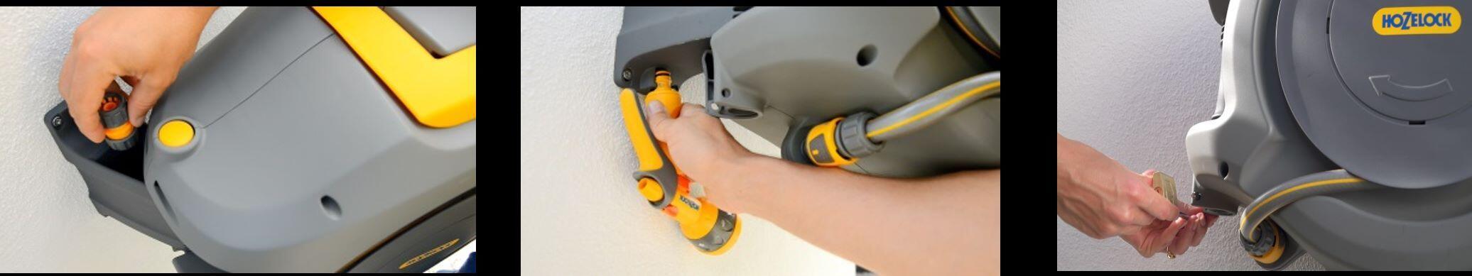 Enrollador automático Reel Hozelock con 20 m de manguera + Pistola multifunción - 3