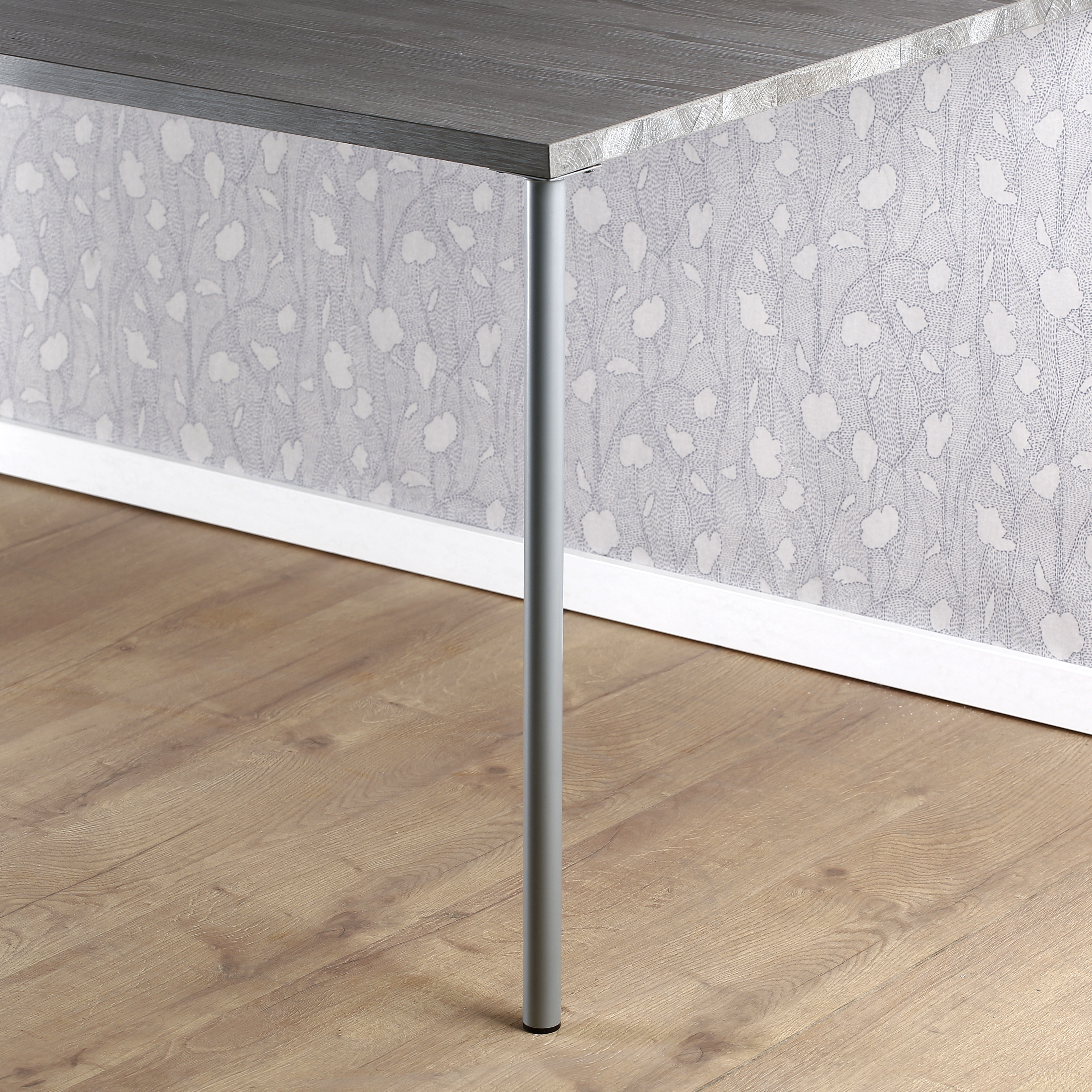 Pata para mesa o escritorio de acero color gris altura 70 cm - 2