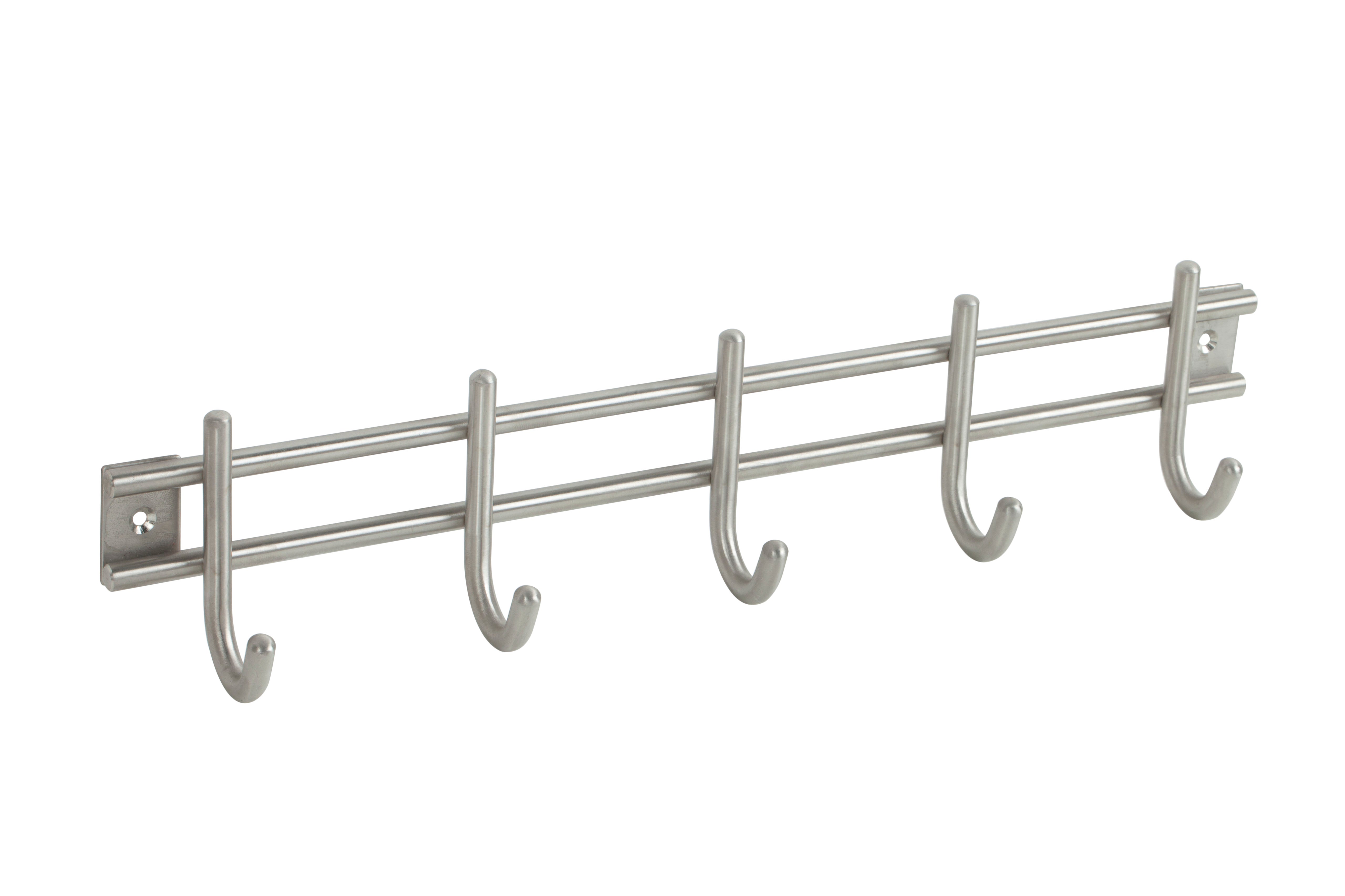 Perchero de pared de acero inoxidable con 5 ganchos, rei