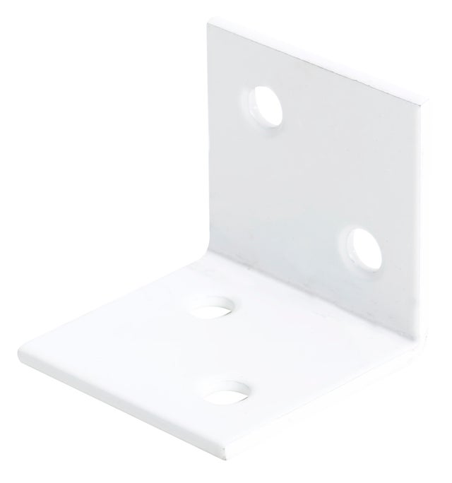 Escuadra perforada en acero color blanco 30 x 30 x 30 mm