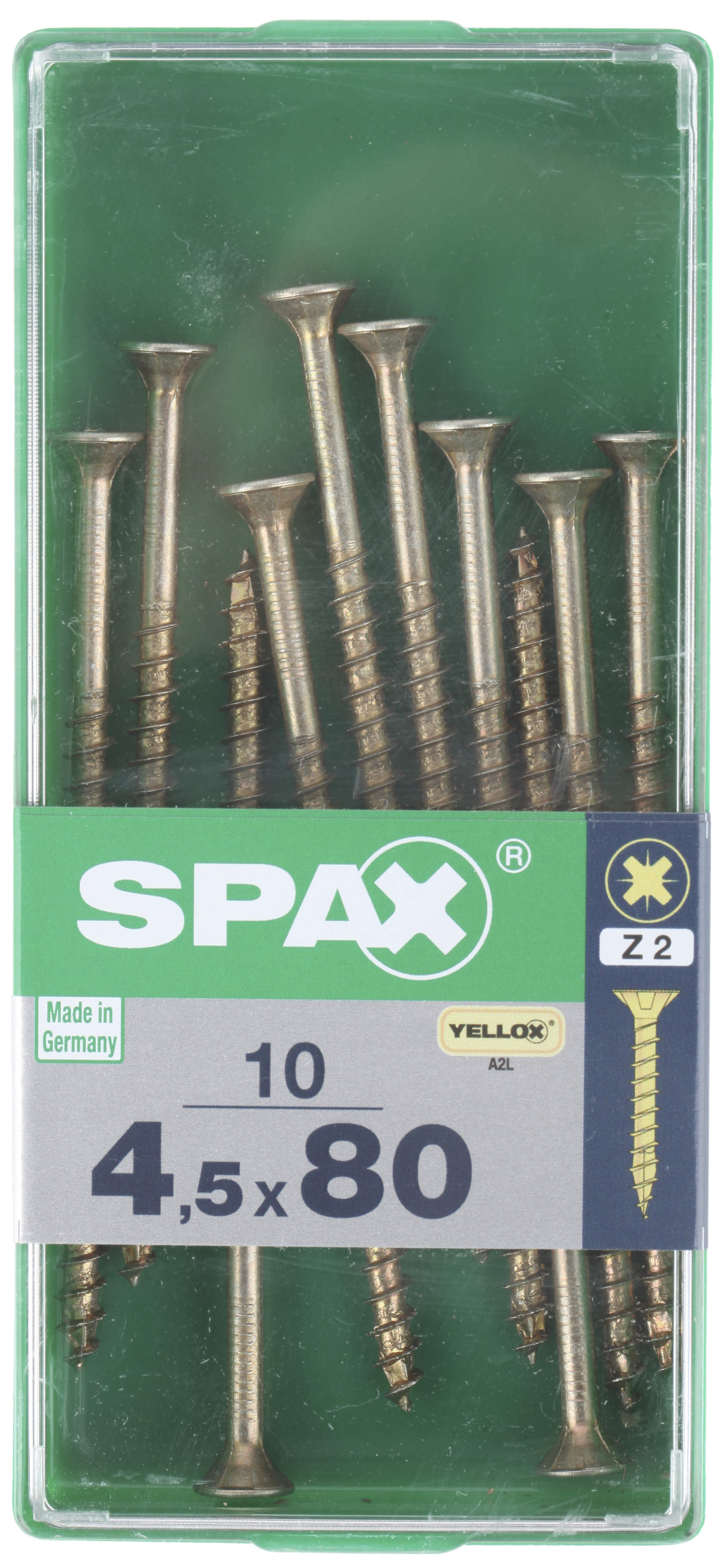 10 Tornillo para madera SPAX pozidriv con cabeza avellanada, ø 4.5 x L. 80 mm - 5