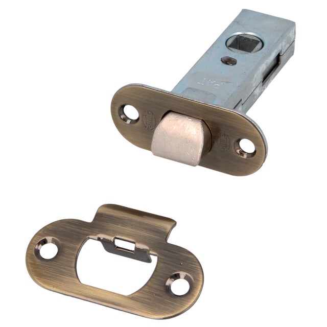 Picaporte tubular ovalado cuero de 45 mm de entrada