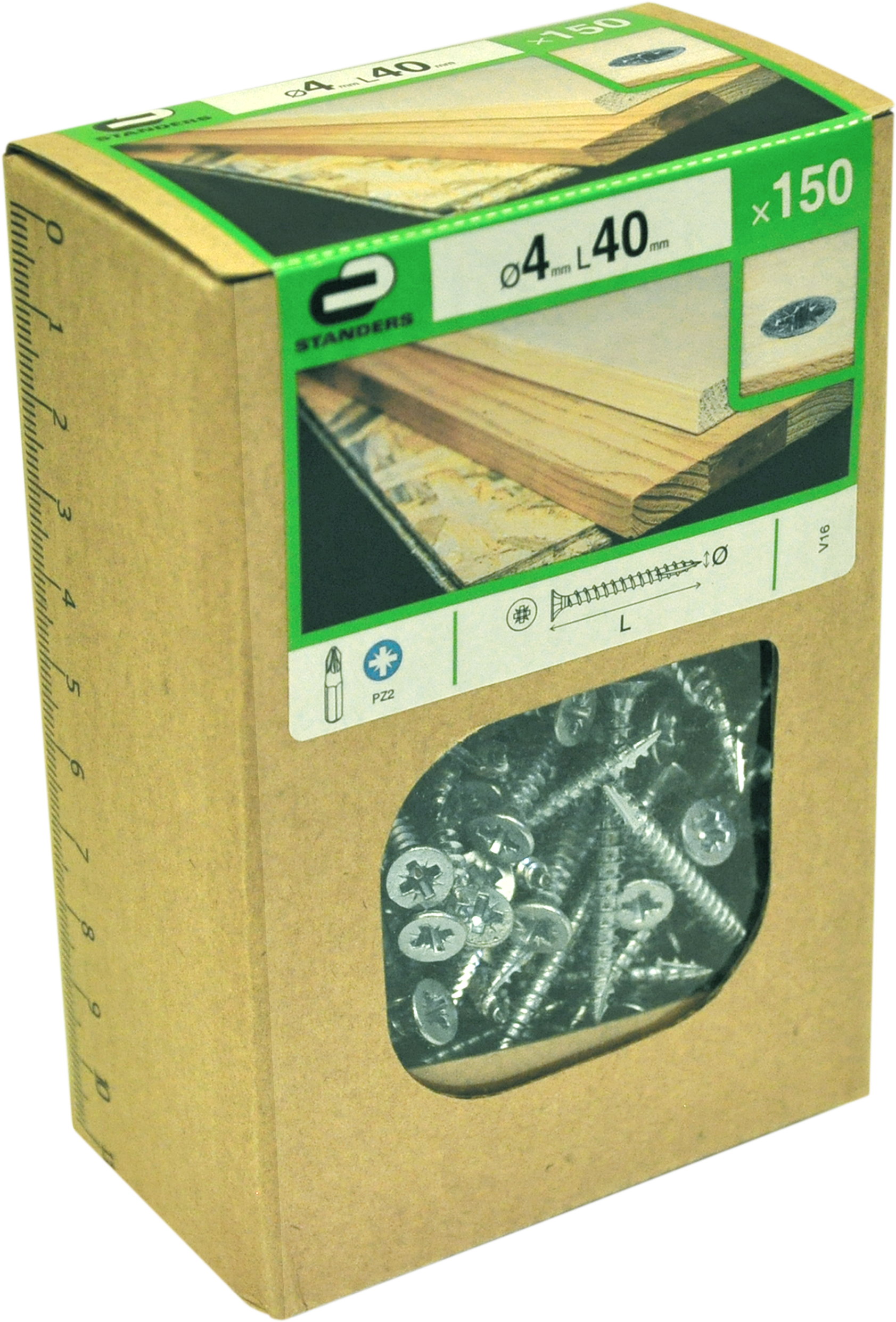 150 Tornillo para madera STANDERS pozidriv con cabeza avellanada, ø 4 x L. 40 mm - 4