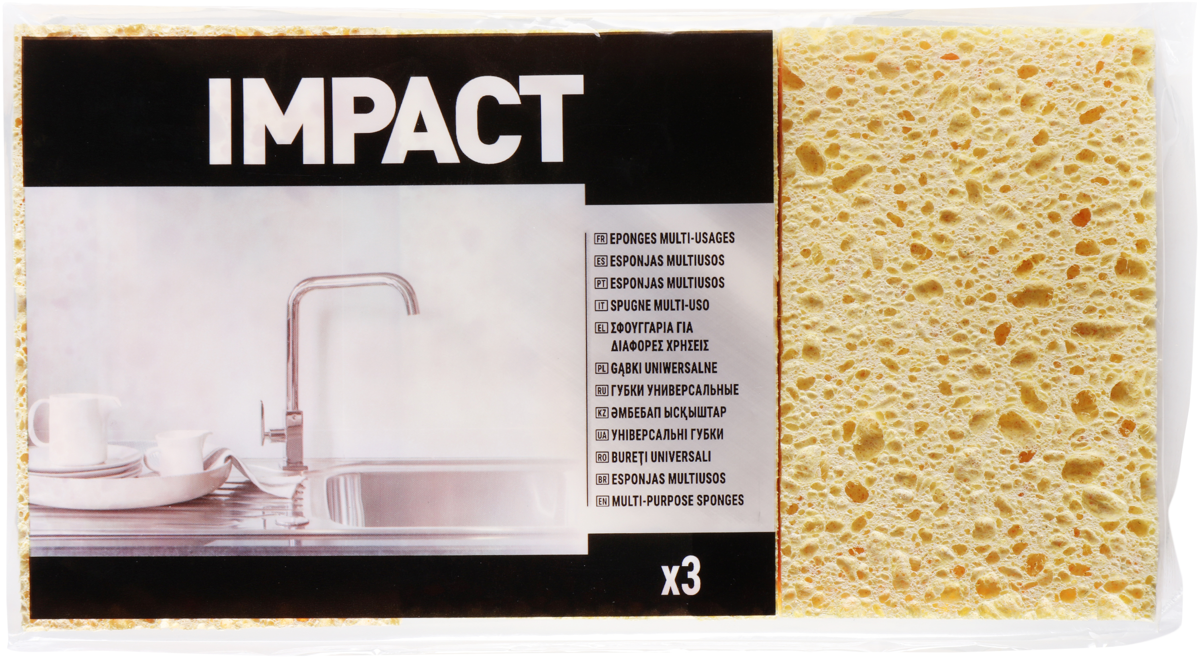 Pack de 3 esfregões com esponja multiusos Impact - 2