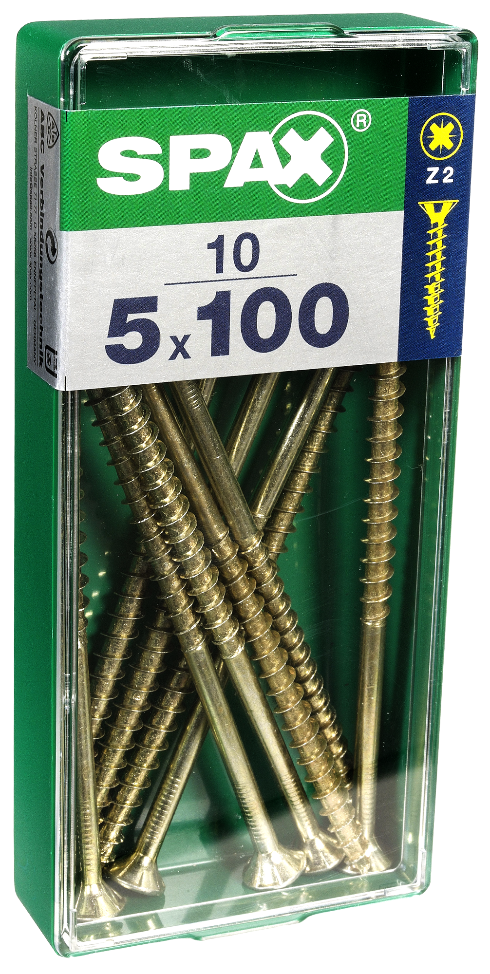 10 Tornillo para madera SPAX pozidriv con cabeza avellanada, ø 5 x L. 100 mm - 5