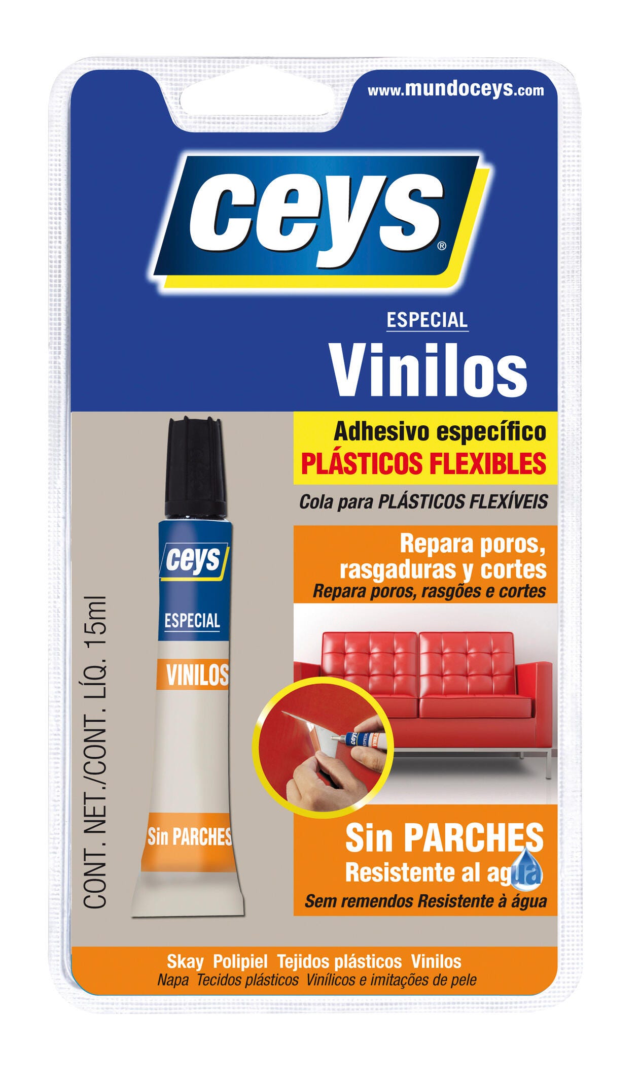 Adhesivo para plásticos flexibles CEYS 15 ml transparente para PVC ...