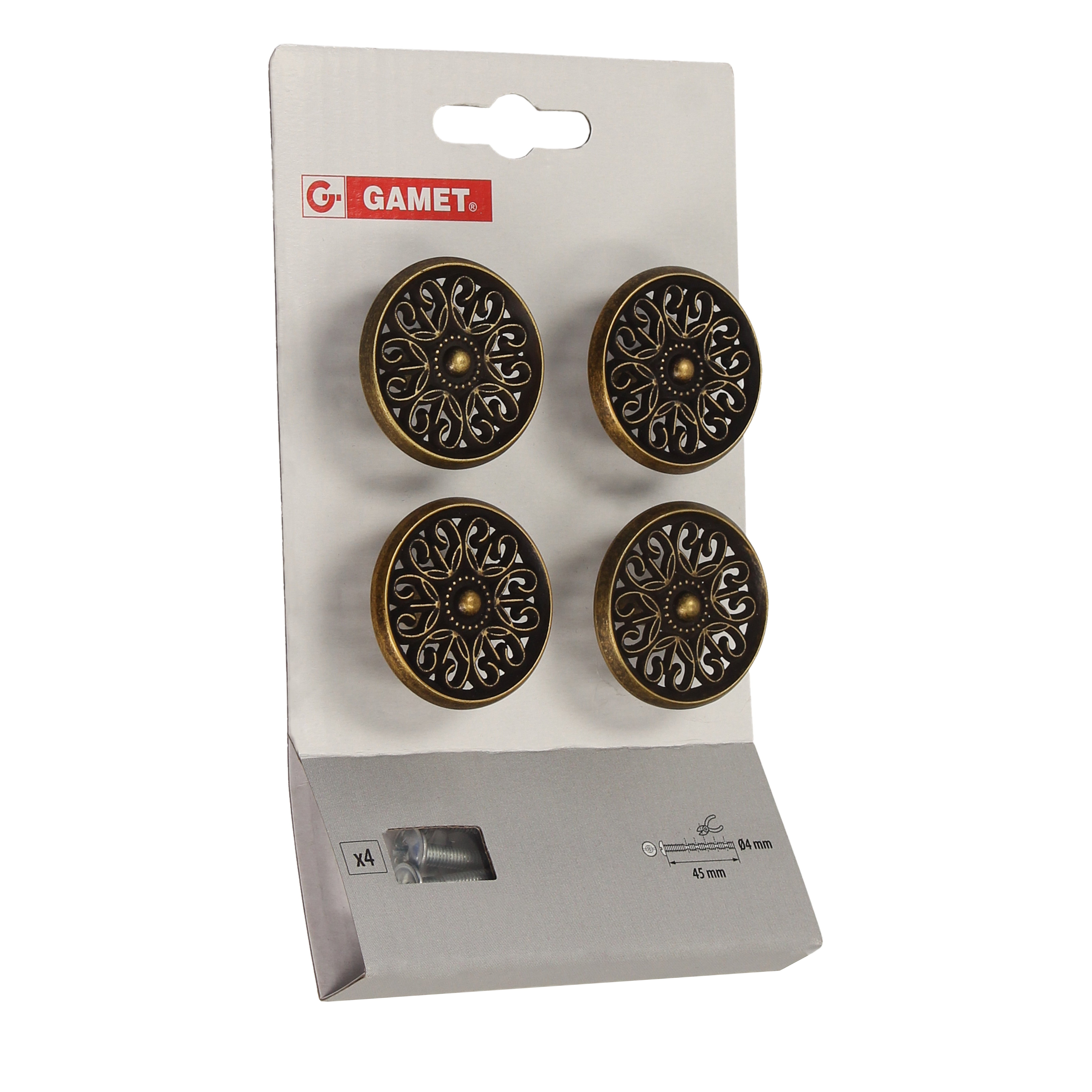 4 pomo de mueble gamet gr19-g23-c4-ip1 marrón, d. 45