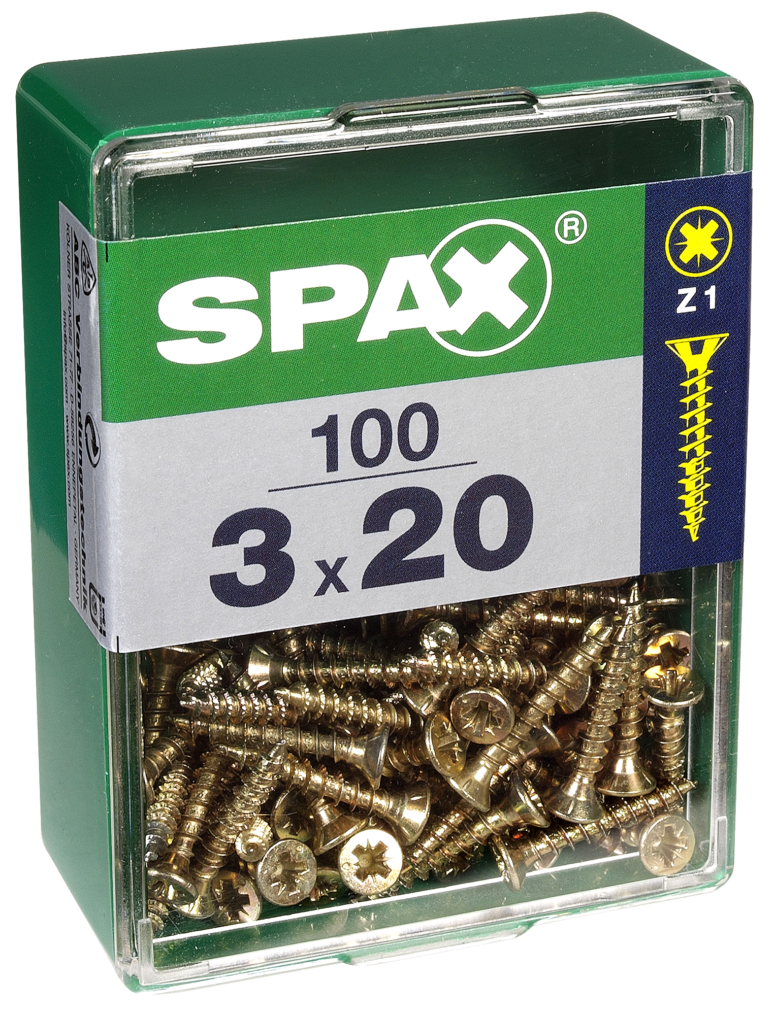 100 Tornillo para madera SPAX pozidriv con cabeza avellanada, ø 3 x L. 30 mm - 5