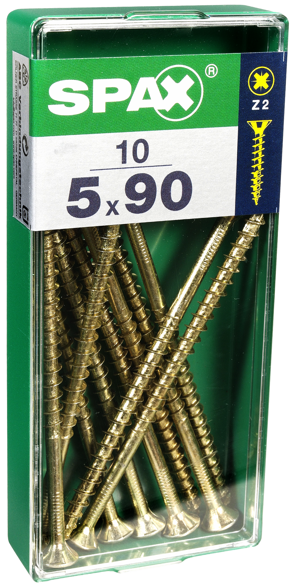 10 Tornillo para madera SPAX pozidriv con cabeza avellanada, ø 5 x L. 90 mm - 5