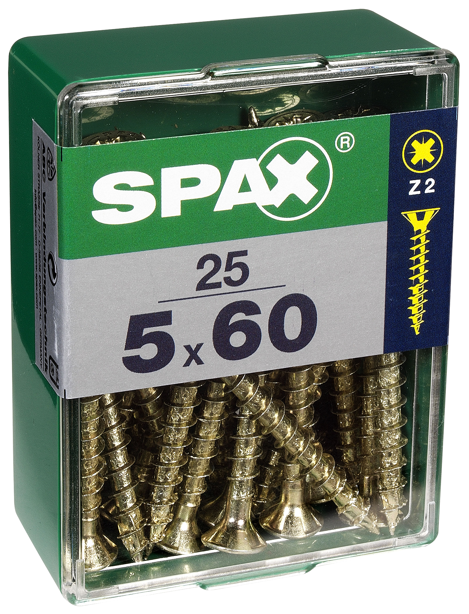 25 Tornillo para madera SPAX pozidriv con cabeza avellanada, ø 5 x L.60 mm - 2