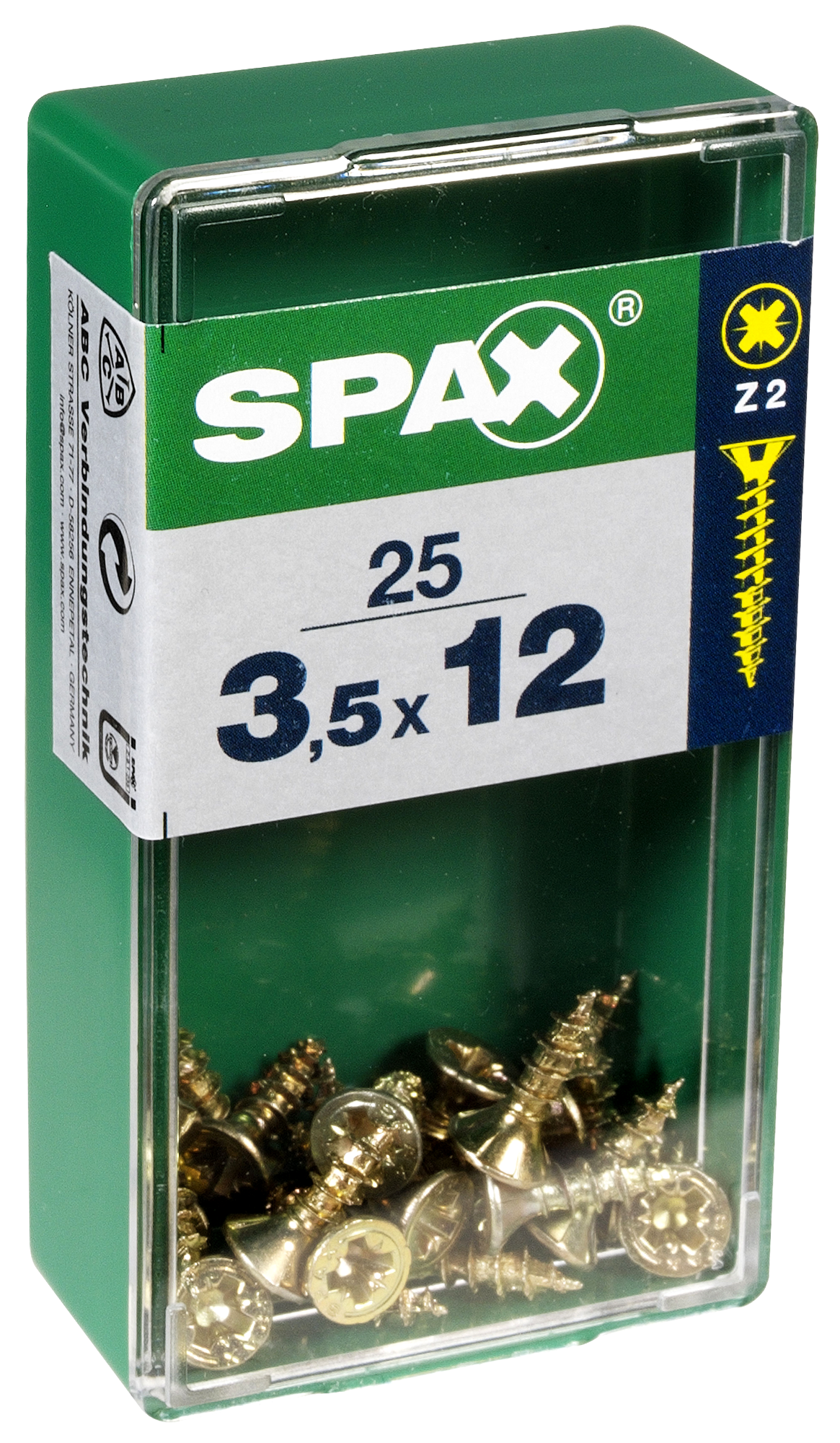 25 Tornillo para madera SPAX pozidriv con cabeza avellanada, ø 3.5 x L.12 mm - 4