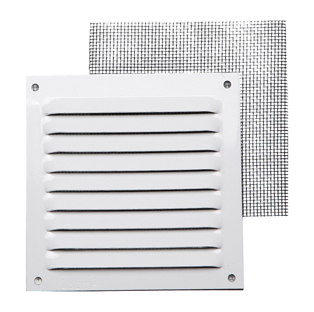 Grelha VENTILAÇÃO 10X10CM S/B ALUMÍNIO 0.6 LACADO BRANCO
