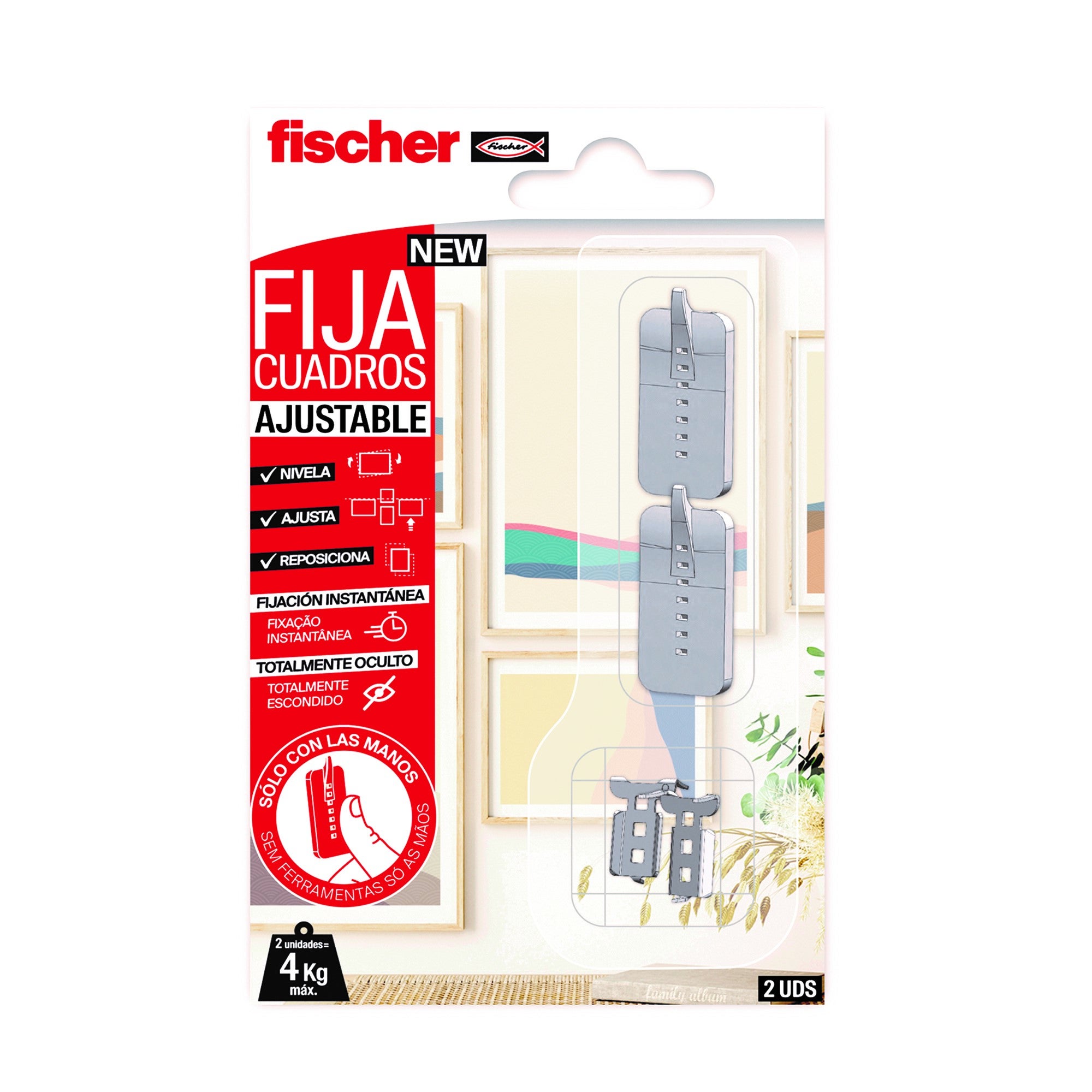 2 Fijacuadros ajustables blancos Fischer - 7