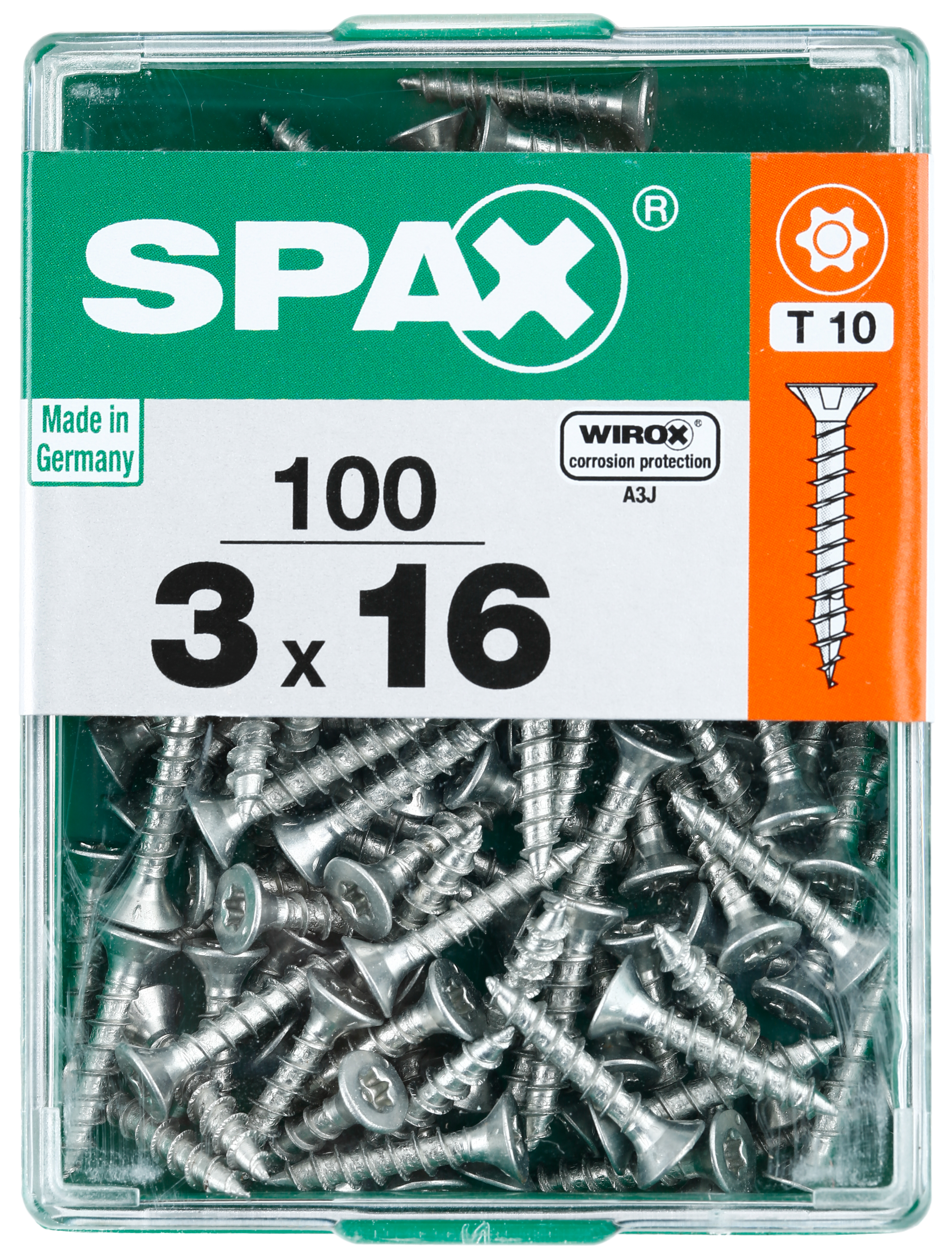 100 tornillo para madera SPAX t-star+ con cabeza fresada, ø 3mm y 16 mm - 4