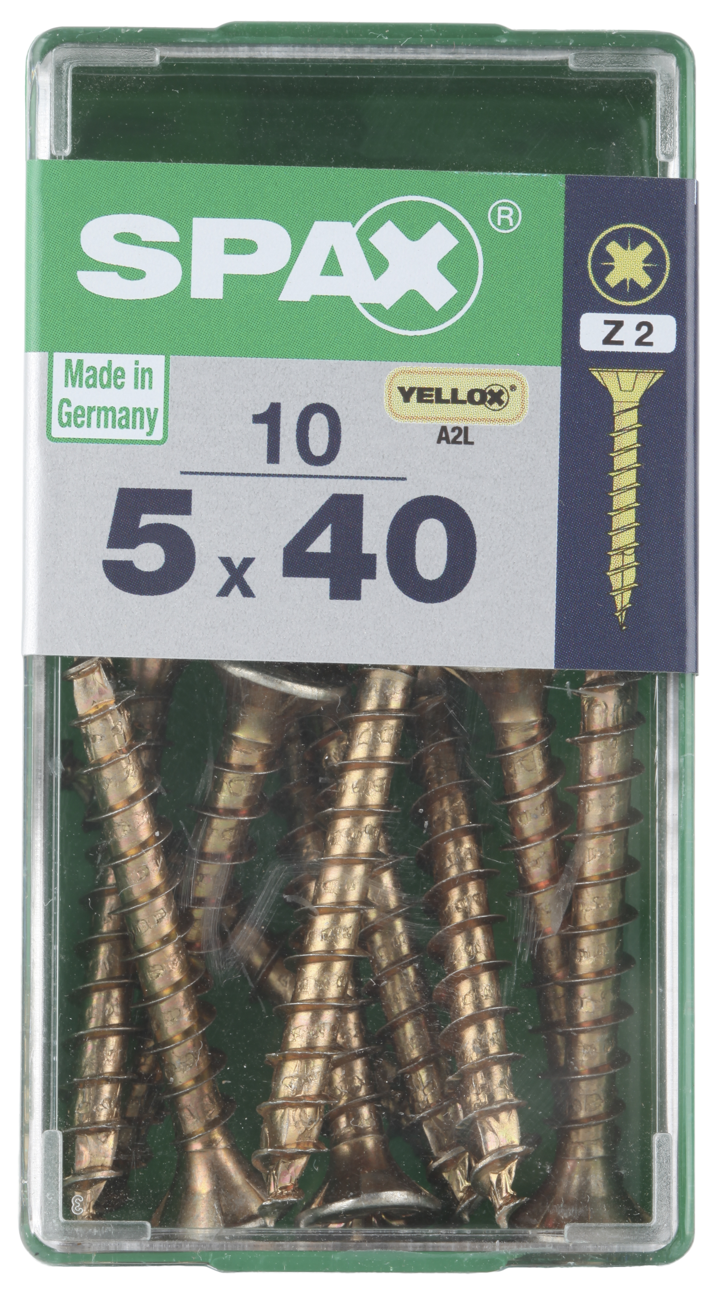 10 Tornillo para madera SPAX pozidriv con cabeza avellanada, ø 5 x L. 40 mm - 5