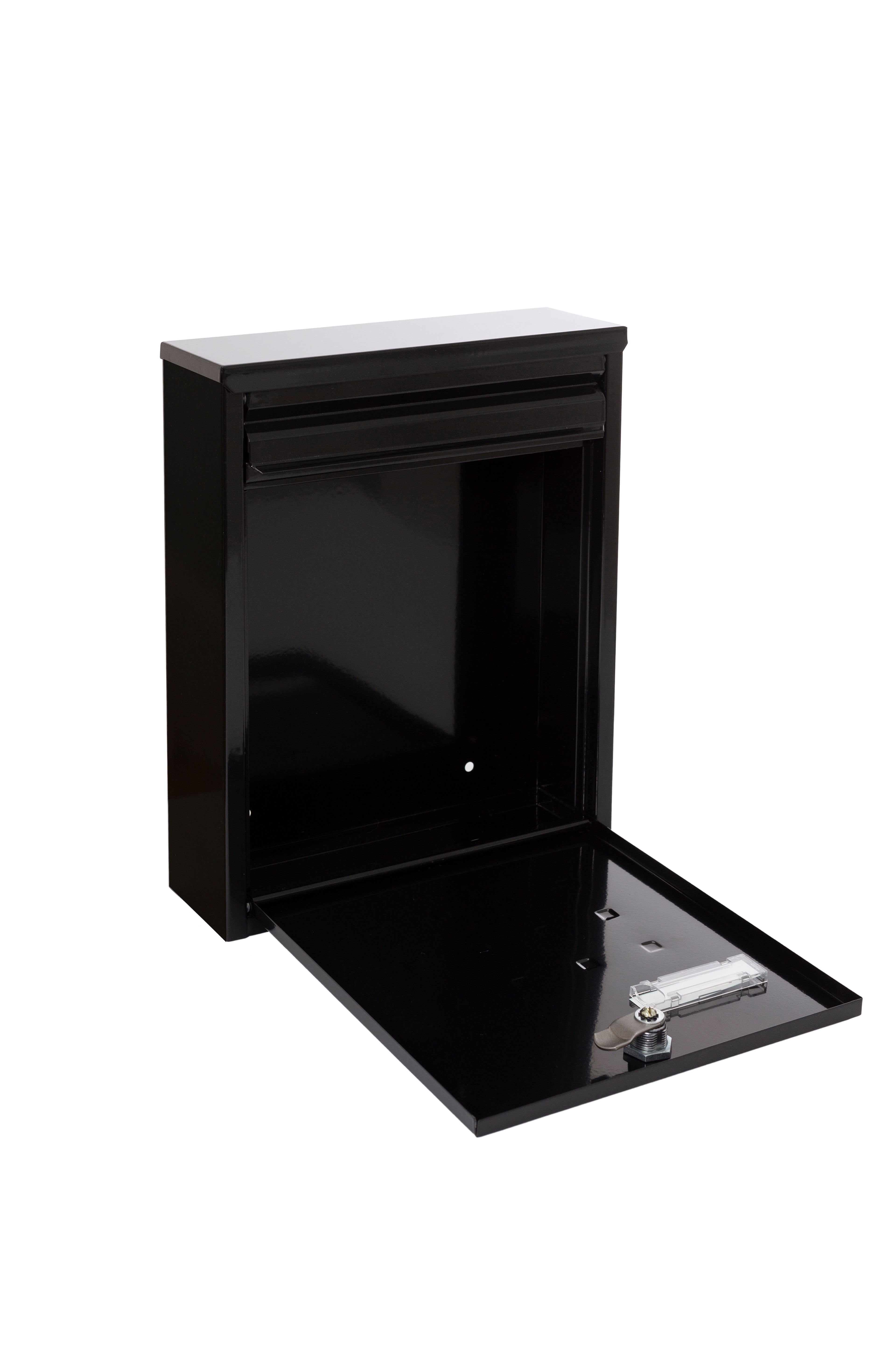 Buzón de correo de acero en negro de 32x25x8 cm - 6