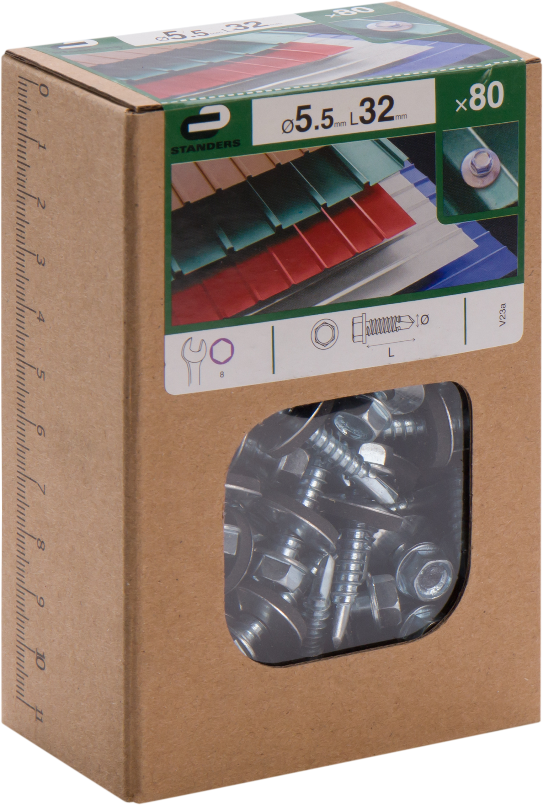 80 Tornillo para techo STANDERS con cabeza hexagonal, ø 5.5 x L. 32 mm - 7