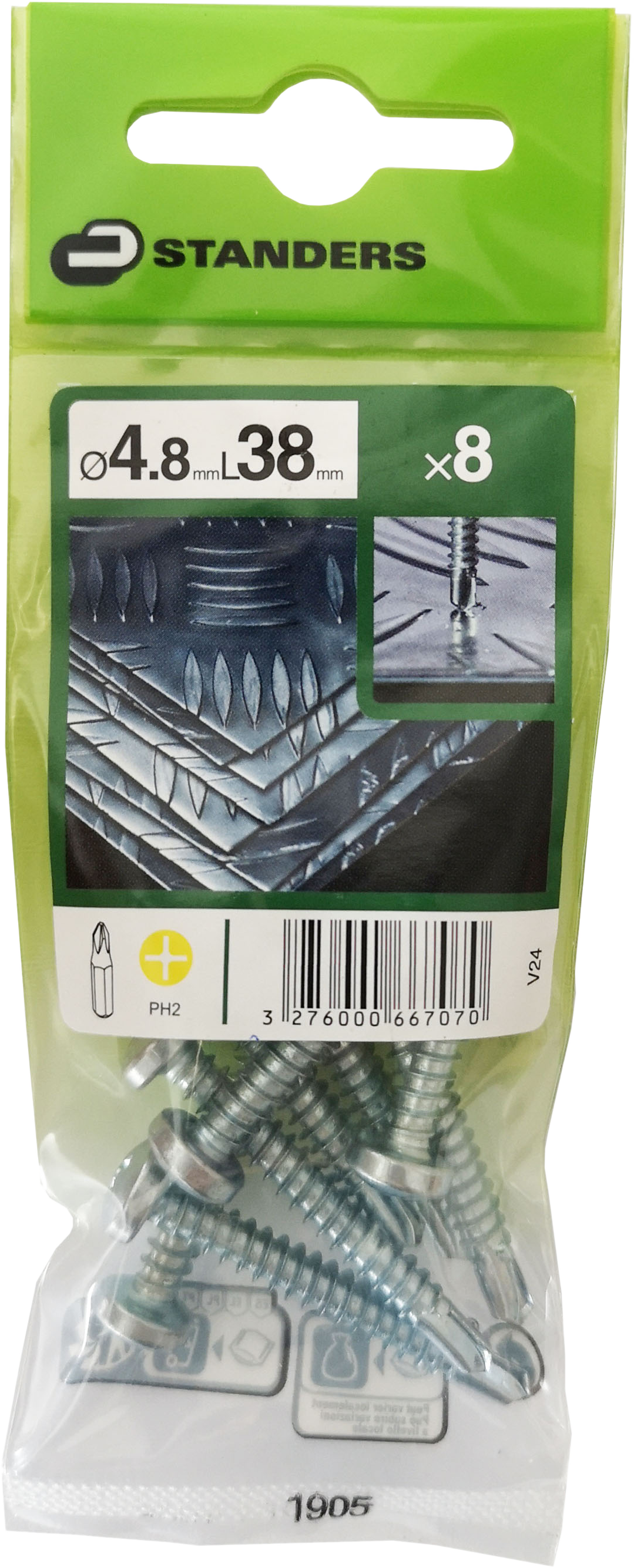 8 Tornillo para metal STANDERS phillips con cabeza abombada, ø 4.8 x L. 38 mm - 4