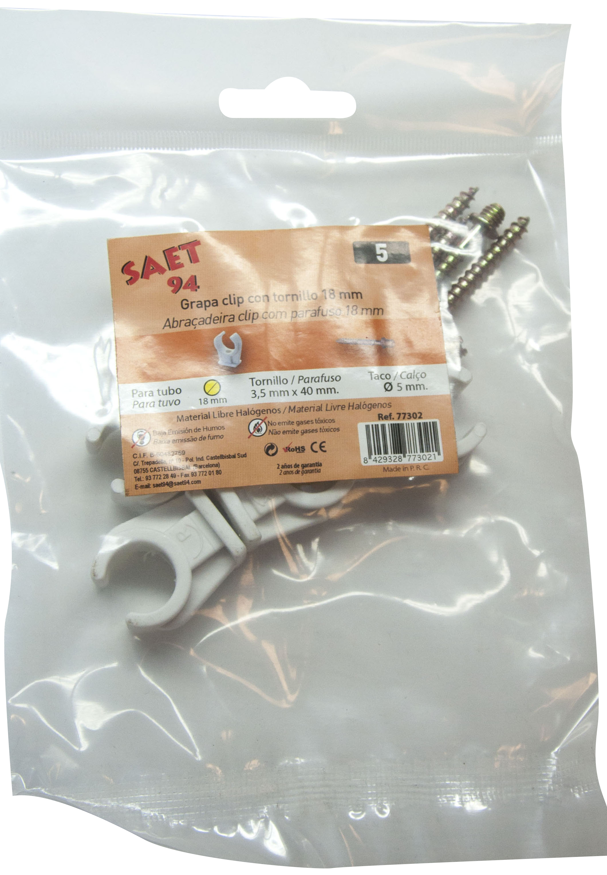 Pack 5 abrazaderas nylon con tornillo 18 mm - 3