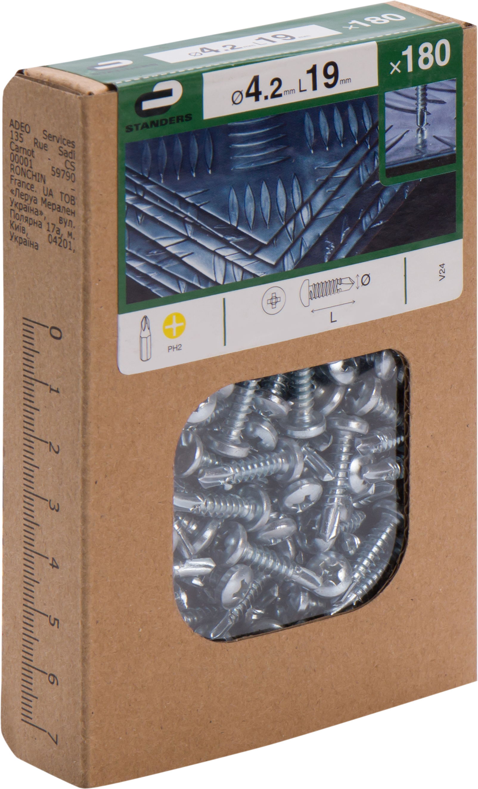 180 Tornillo para metal STANDERS phillips con cabeza abombada, ø 4.2 x L. 19 mm - 3